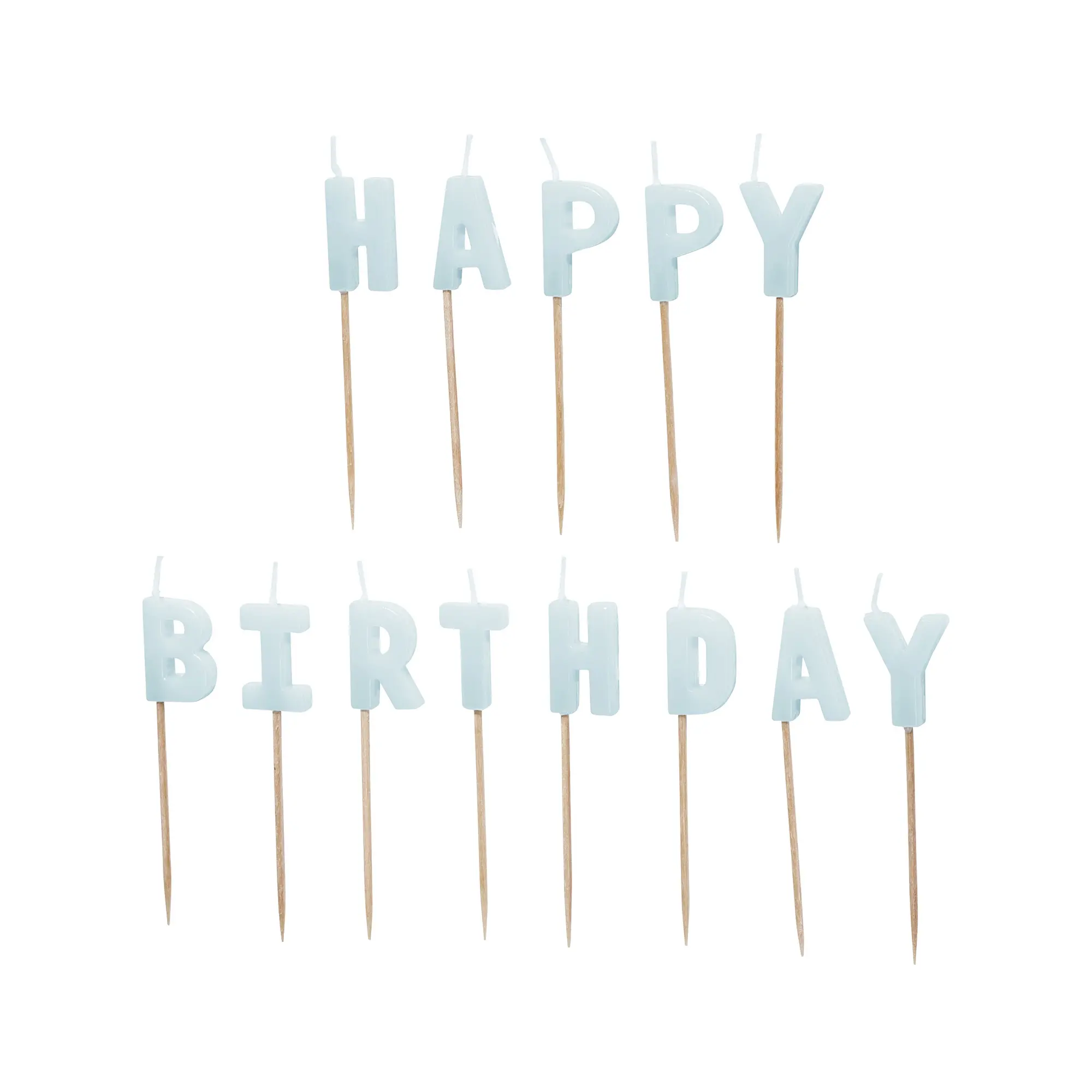 Geburstagskerzen "Happy Birthday" Hellblau
