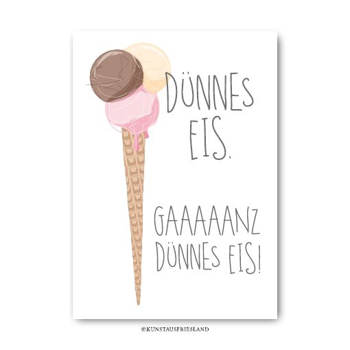 Postkarte "Dünnes Eis..." Postkarte "Dünnes Eis..."