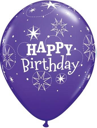 Qualatex Latexballon Happy Birthday Assorted Purple Violet / Spring Lilac Ø 30cm