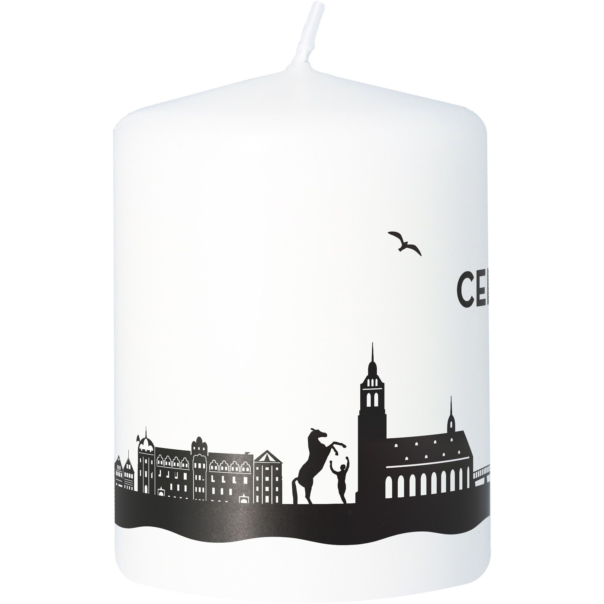 Stumpenkerze Skyline Celle Weiß Stumpenkerze Skyline Celle Weiß