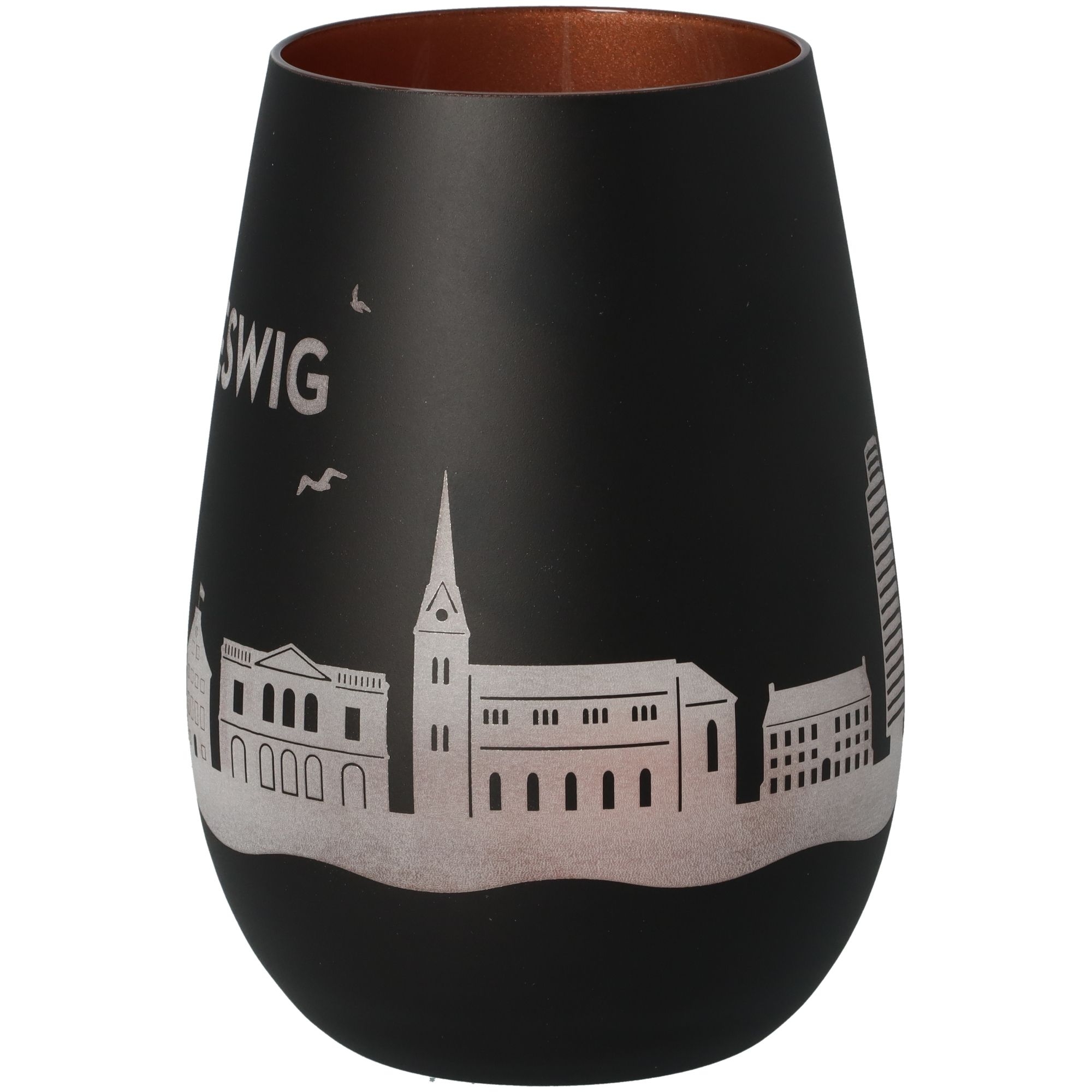 Windlicht Skyline Schleswig Schwarz/Bronze Töpferei, Krug, Vase, Tasse