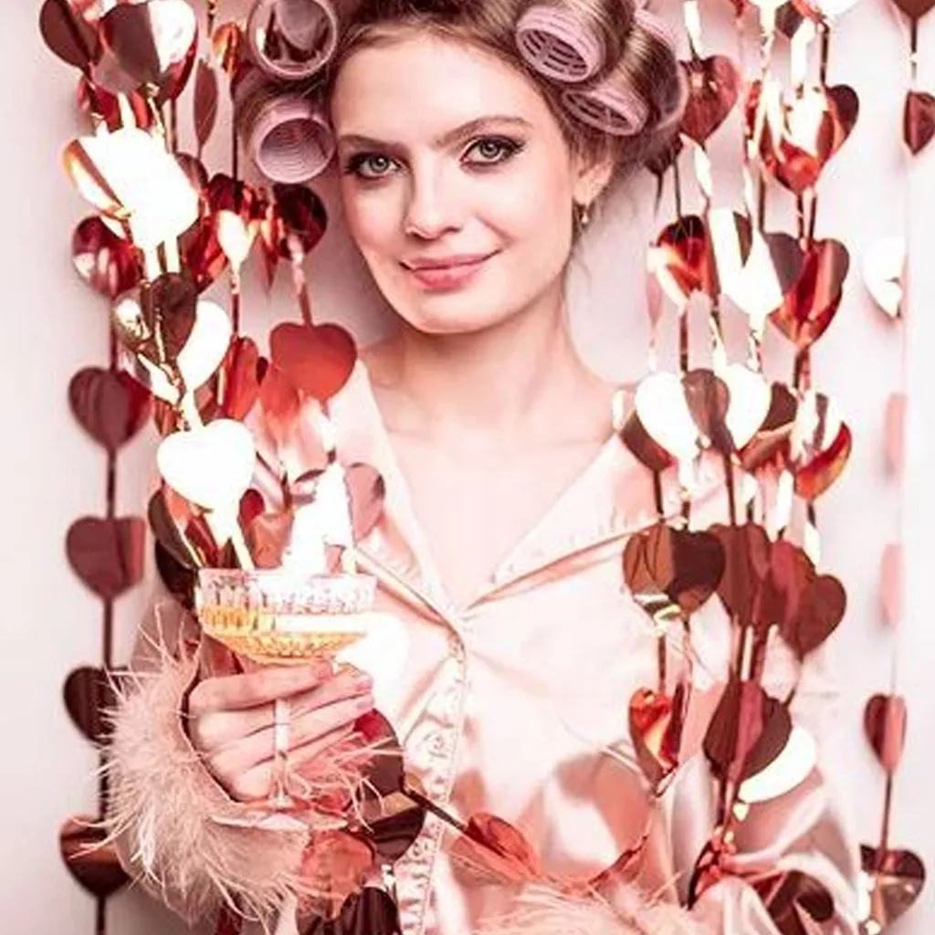 Dekovorhang "Herzen" Roségold