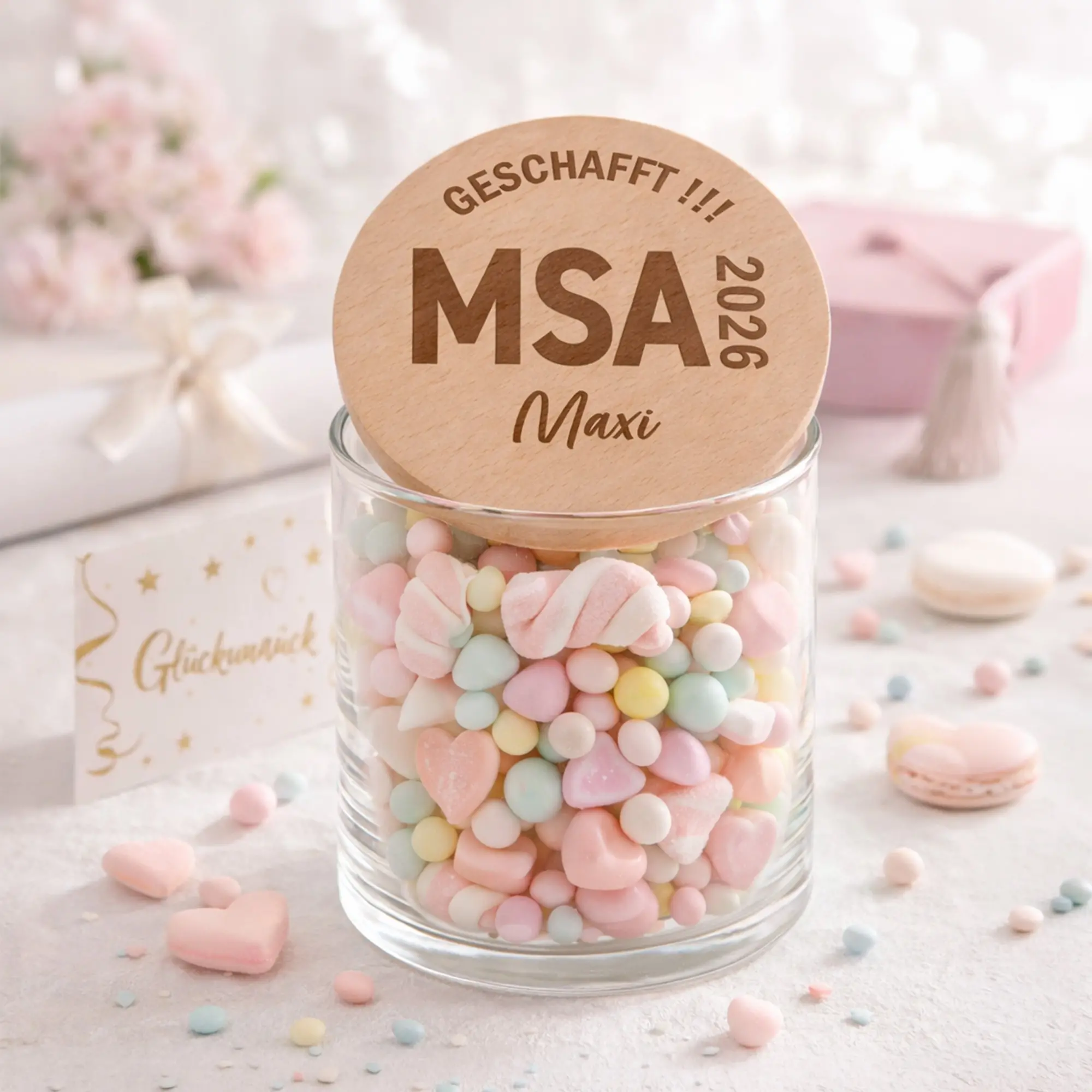 Süßigkeiten, Bonbons, Glasbehälter, Pastellfarben, Geschenkidee