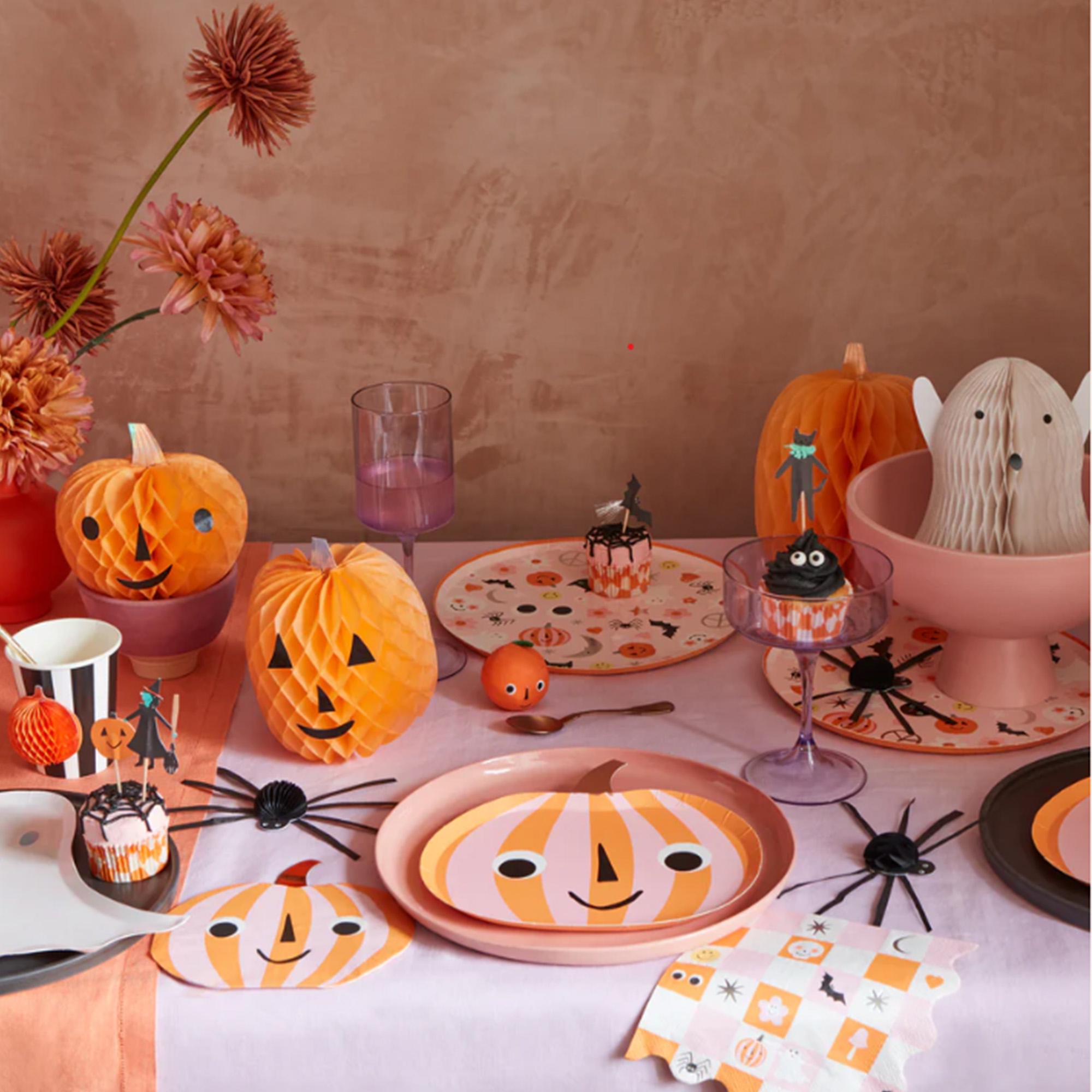 Meri Meri - 16 Servietten, Kürbis Pink & Orange Meri Meri - 16 Servietten, Kürbis Pink & Orange