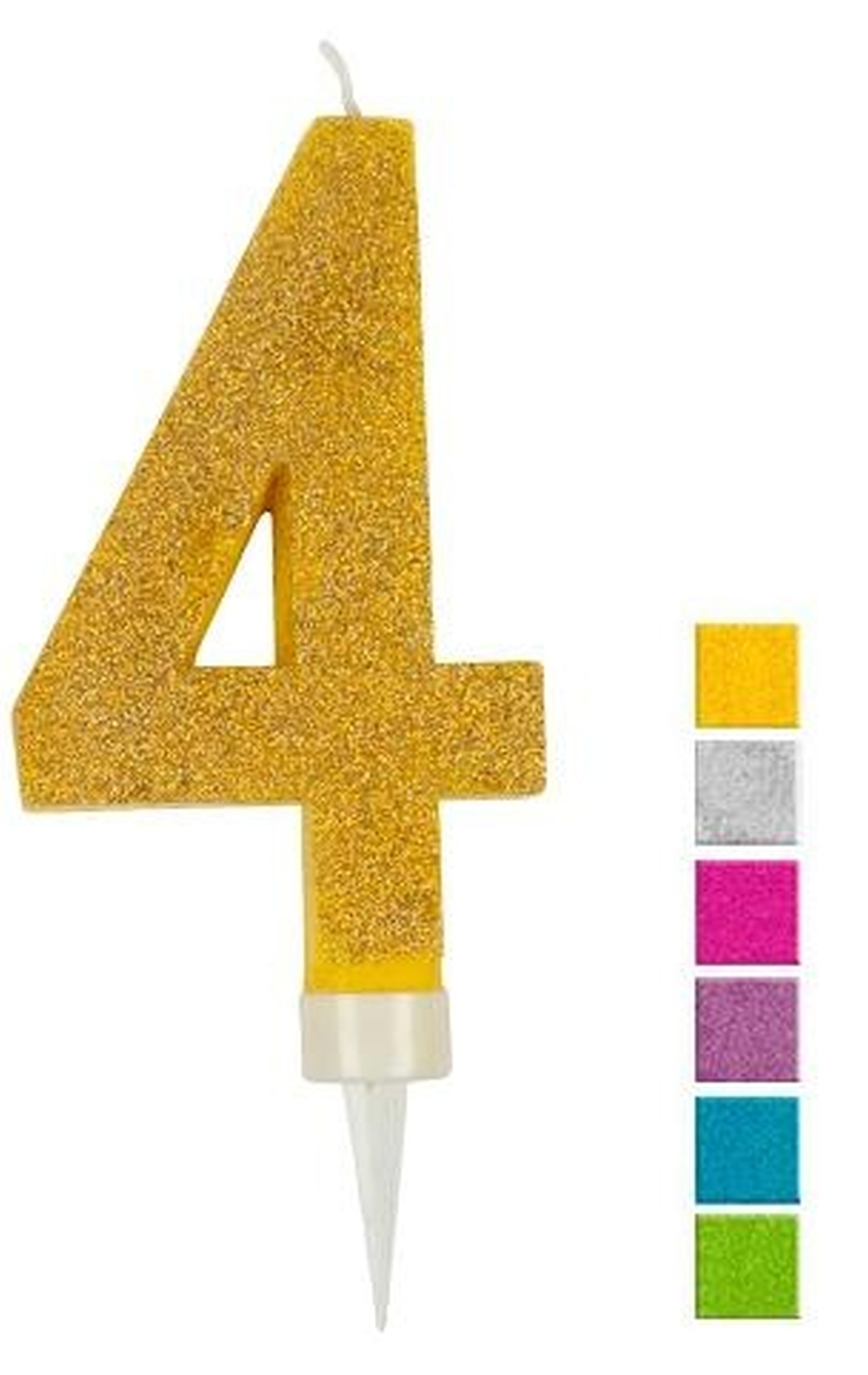 Geburtstagskerze Glitzer Zahl 4 Geburtstagskerze Glitzer Zahl 4