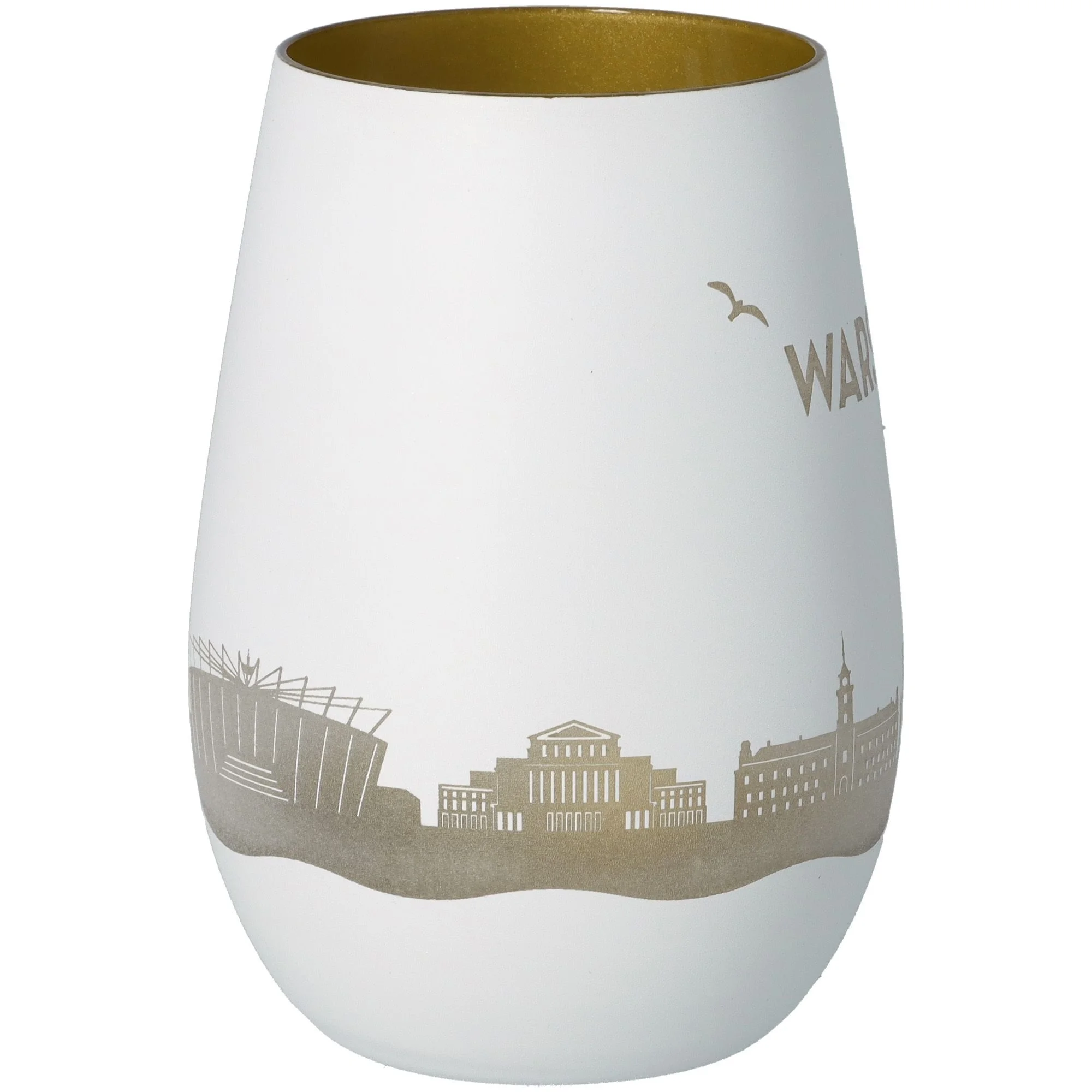 Vase, Porzellan, Weiß, Stadtansicht, Goldrand