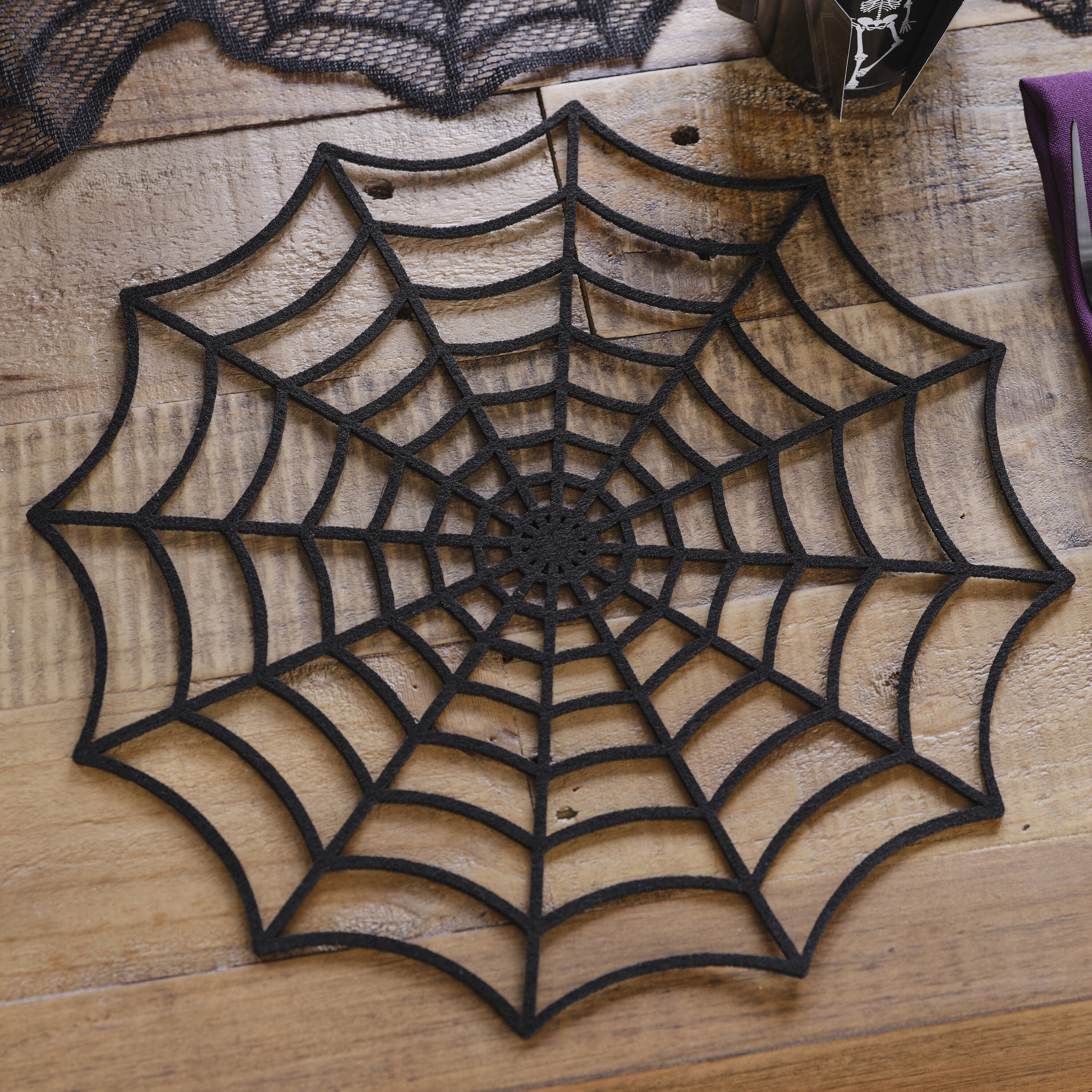 Halloween Tischsets mit Spinnennetz