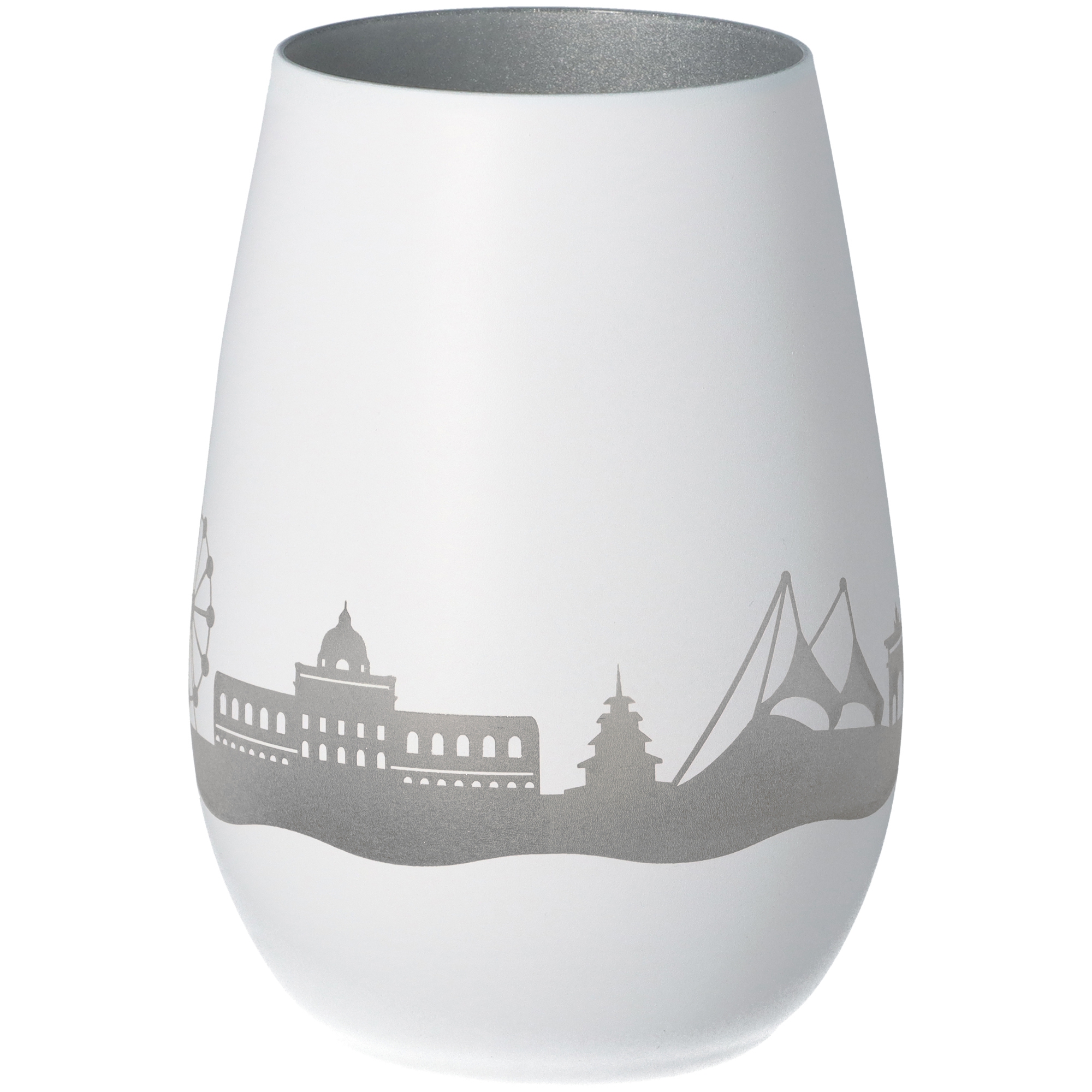 Windlicht Skyline München Weiß/Silber Windlicht Skyline München Weiß/Silber
