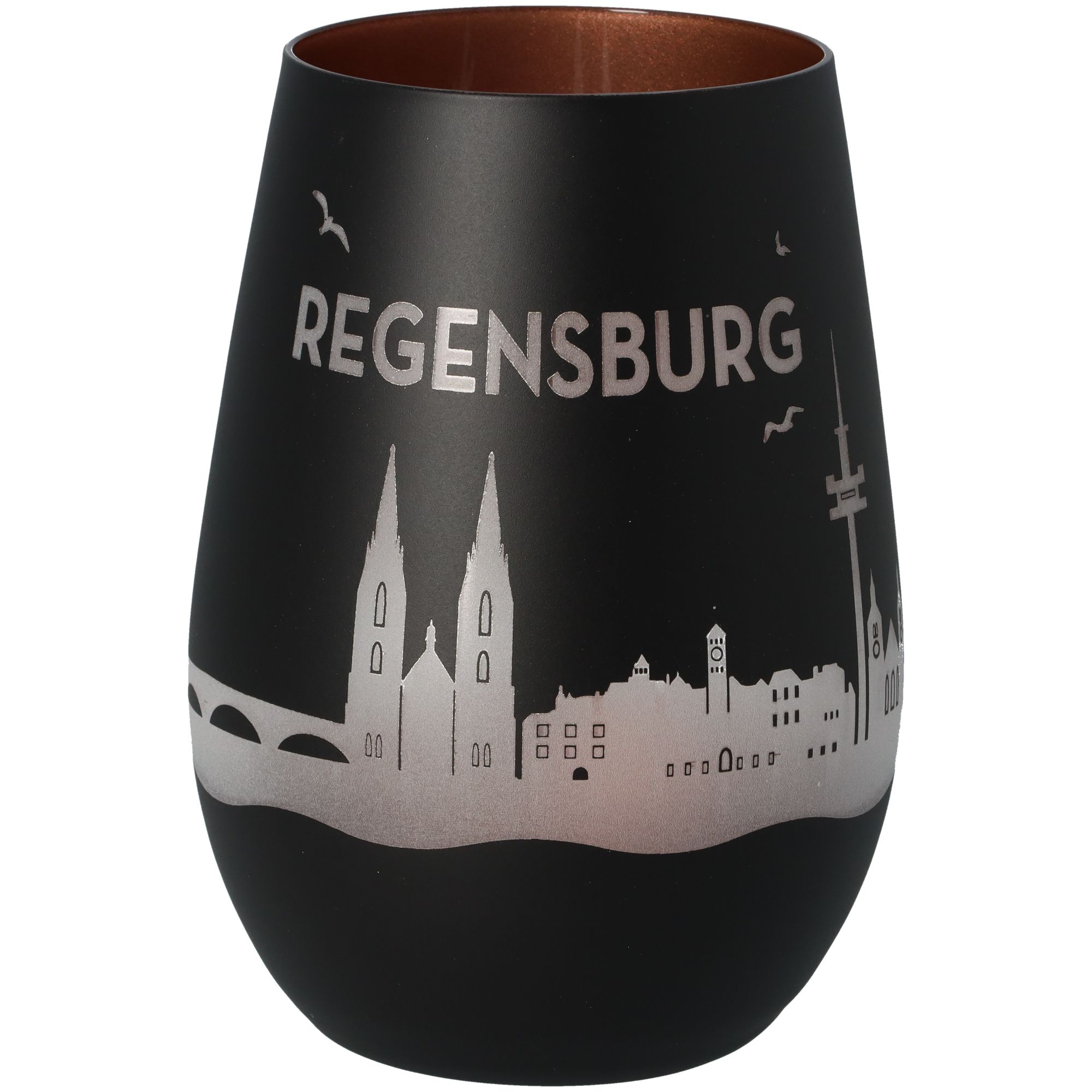 Windlicht Skyline Regensburg Schwarz/Bronze Windlicht Skyline Regensburg Schwarz/Bronze