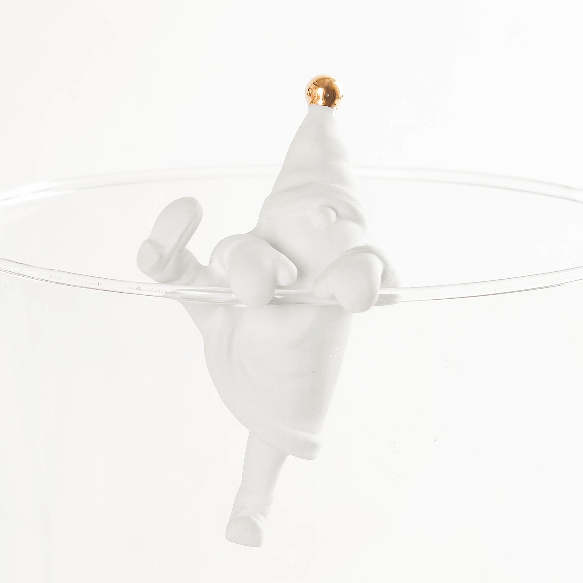 Porzellan Kletter Santa "Goldener Bommel" Kunst, Porzellan, Töpferei, Figur