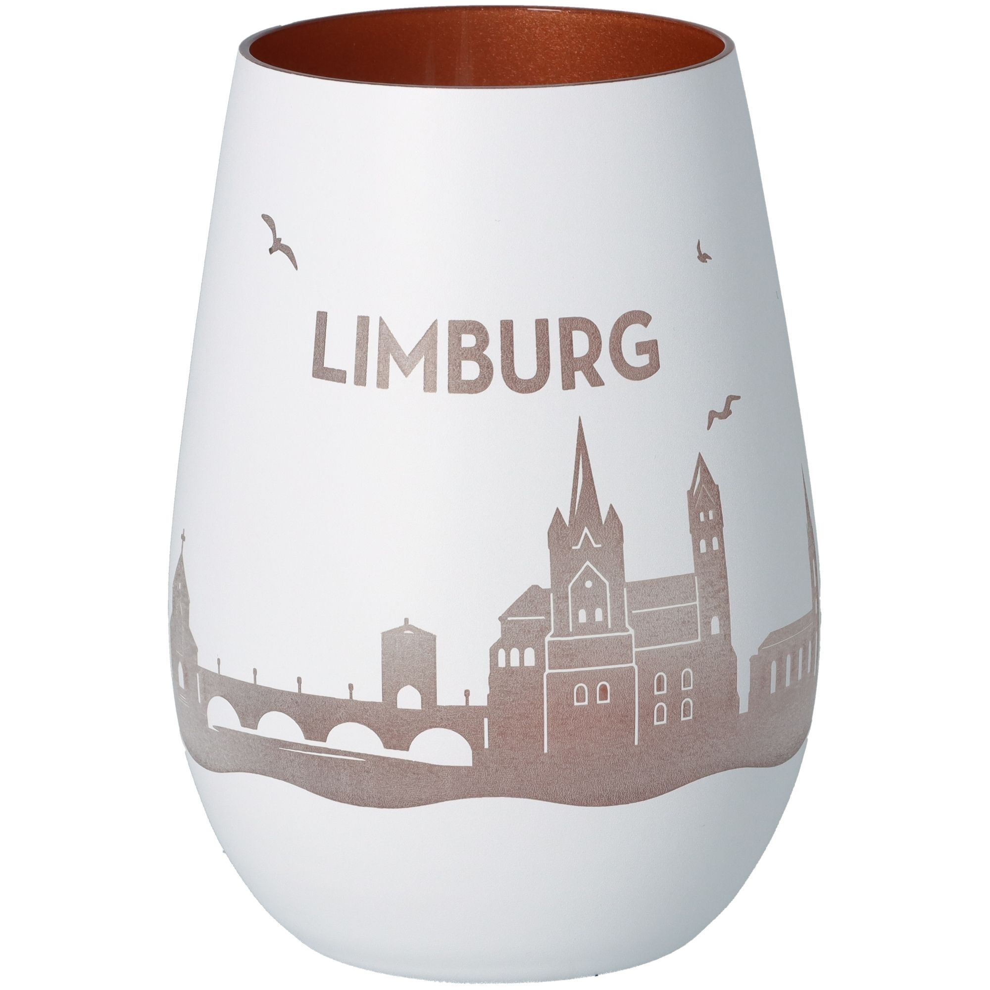 Windlicht Skyline Limburg Weiß/Bronze Töpferei, Krug, Glas, Vase, Porzellan