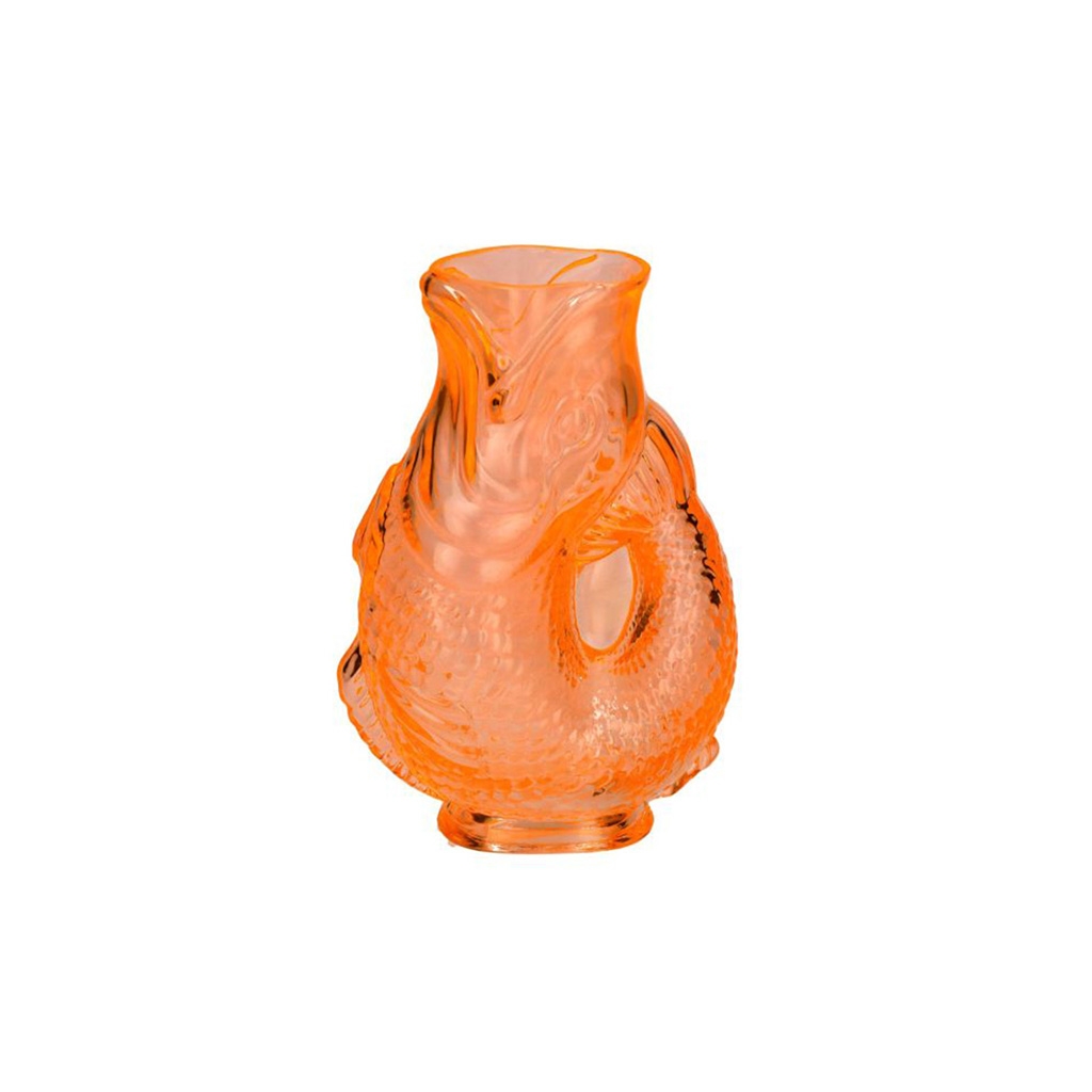 Orange Vase, Glass Vase, Vogelformige Vase, Amberfarbend, Kurzhals-Vase