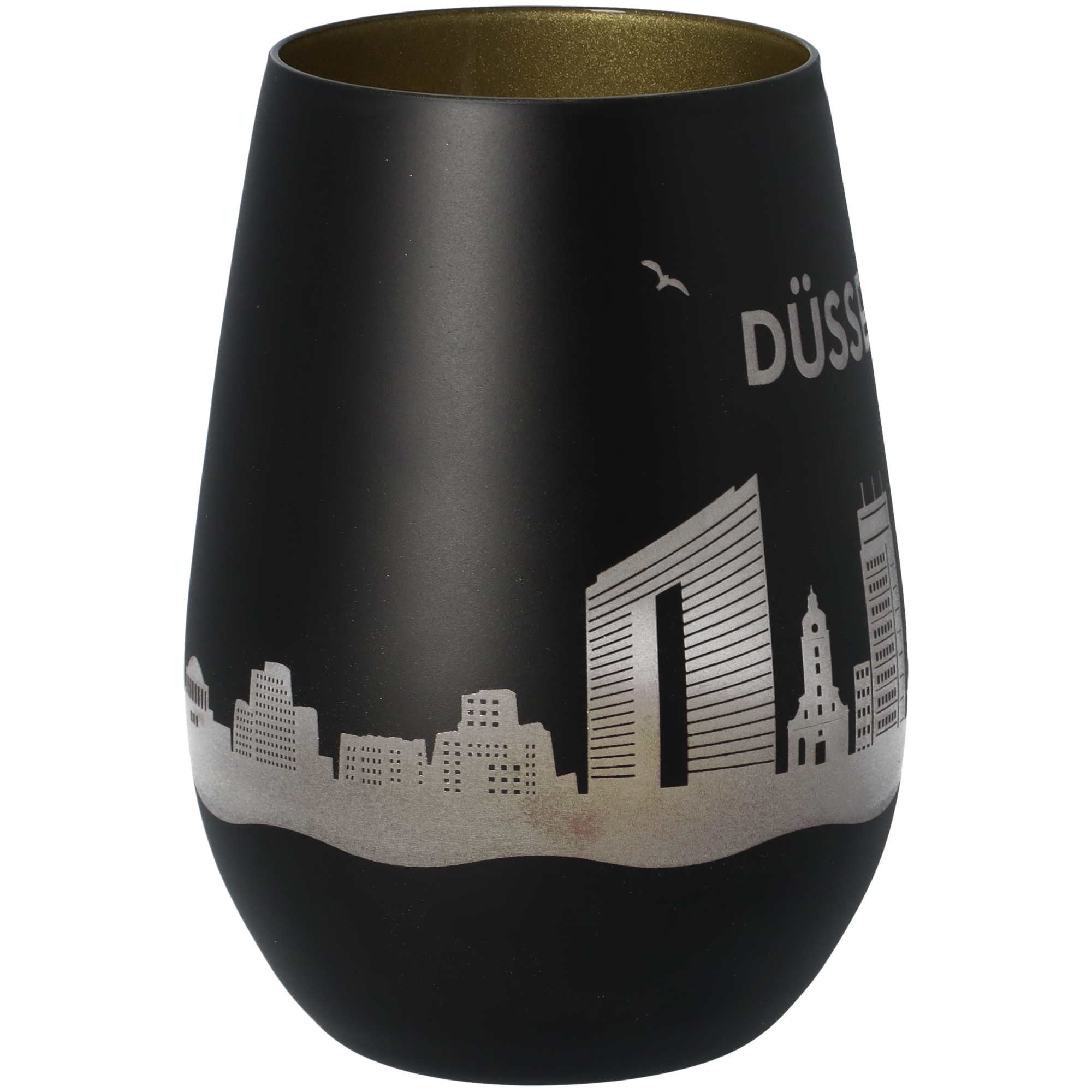 Windlicht Skyline Düsseldorf Schwarz/Gold Windlicht Skyline Düsseldorf Schwarz/Gold