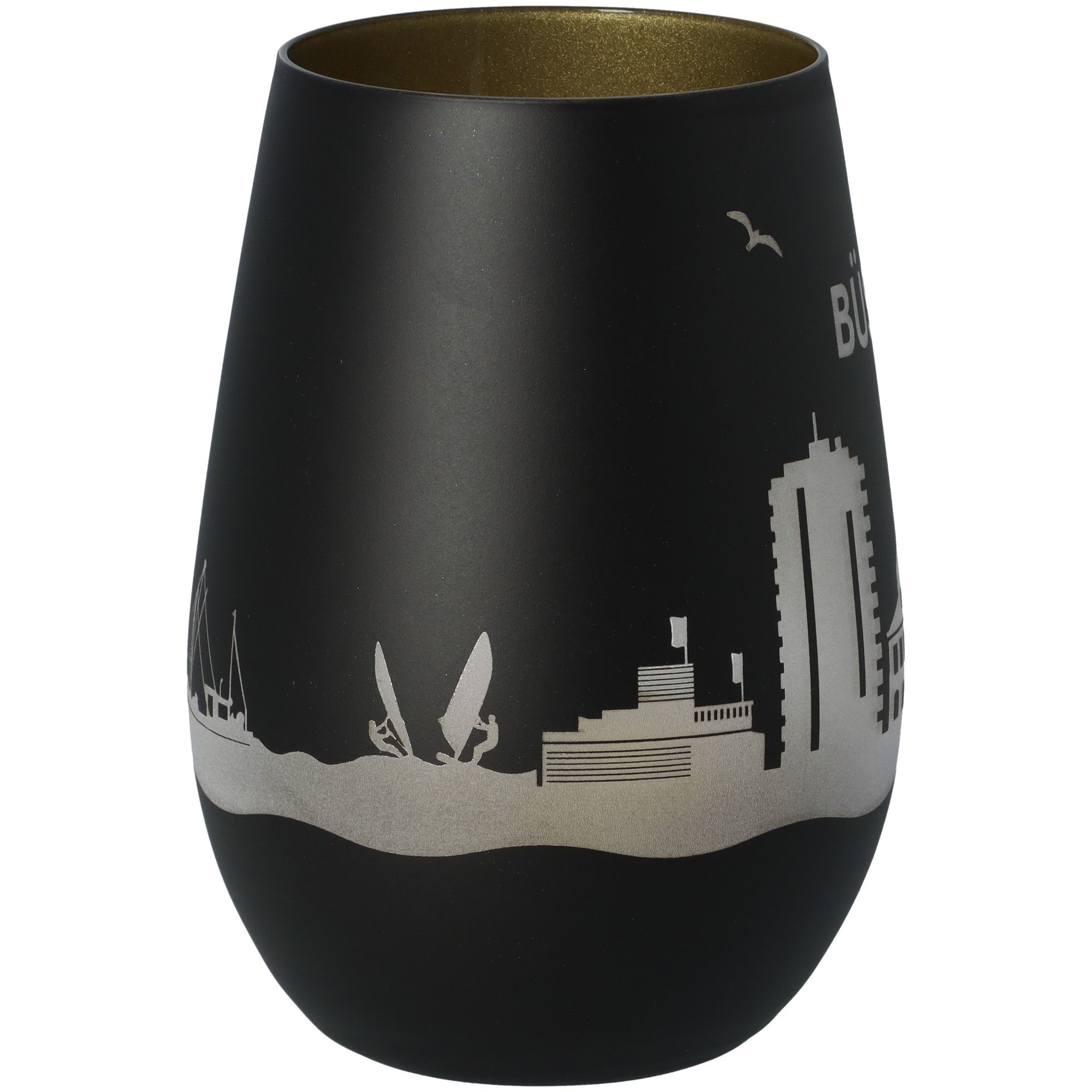 Windlicht Skyline Büsum Schwarz/Gold Windlicht Skyline Büsum Schwarz/Gold