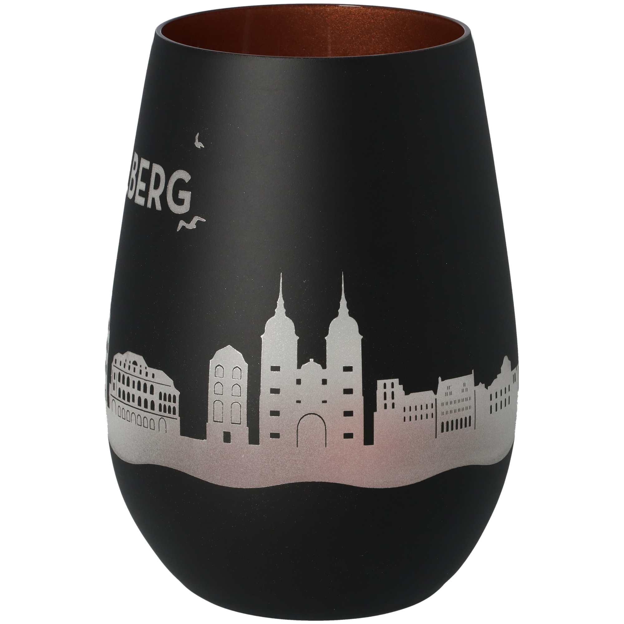 Windlicht Skyline Heidelberg Schwarz/Bronze Töpferei, Krug, Vase