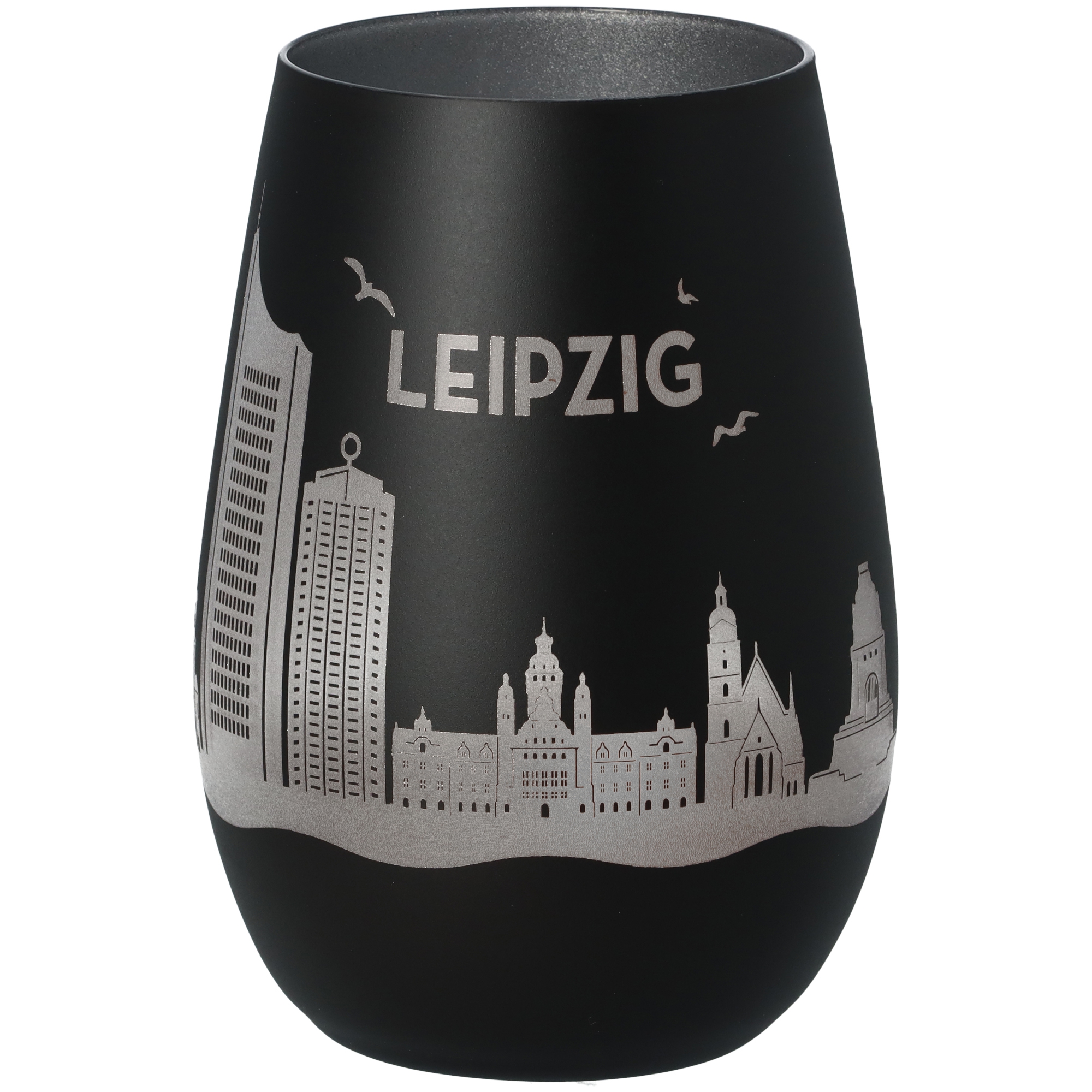 Windlicht Skyline Leipzig Schwarz/Silber Windlicht Skyline Leipzig Schwarz/Silber