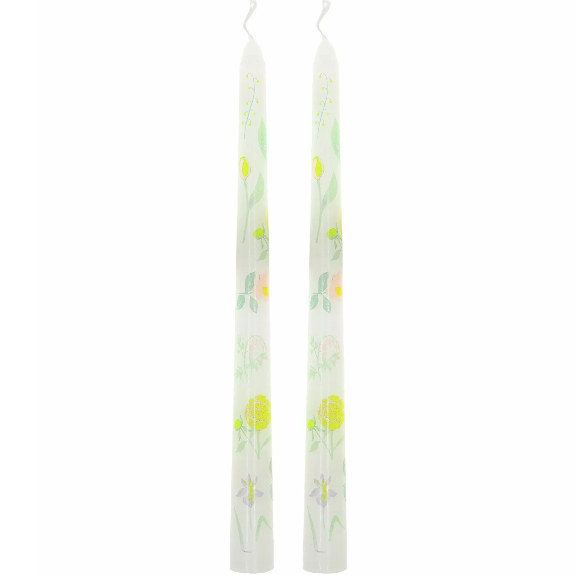 2 Spitzkerzen "Frühlingsblumen"
