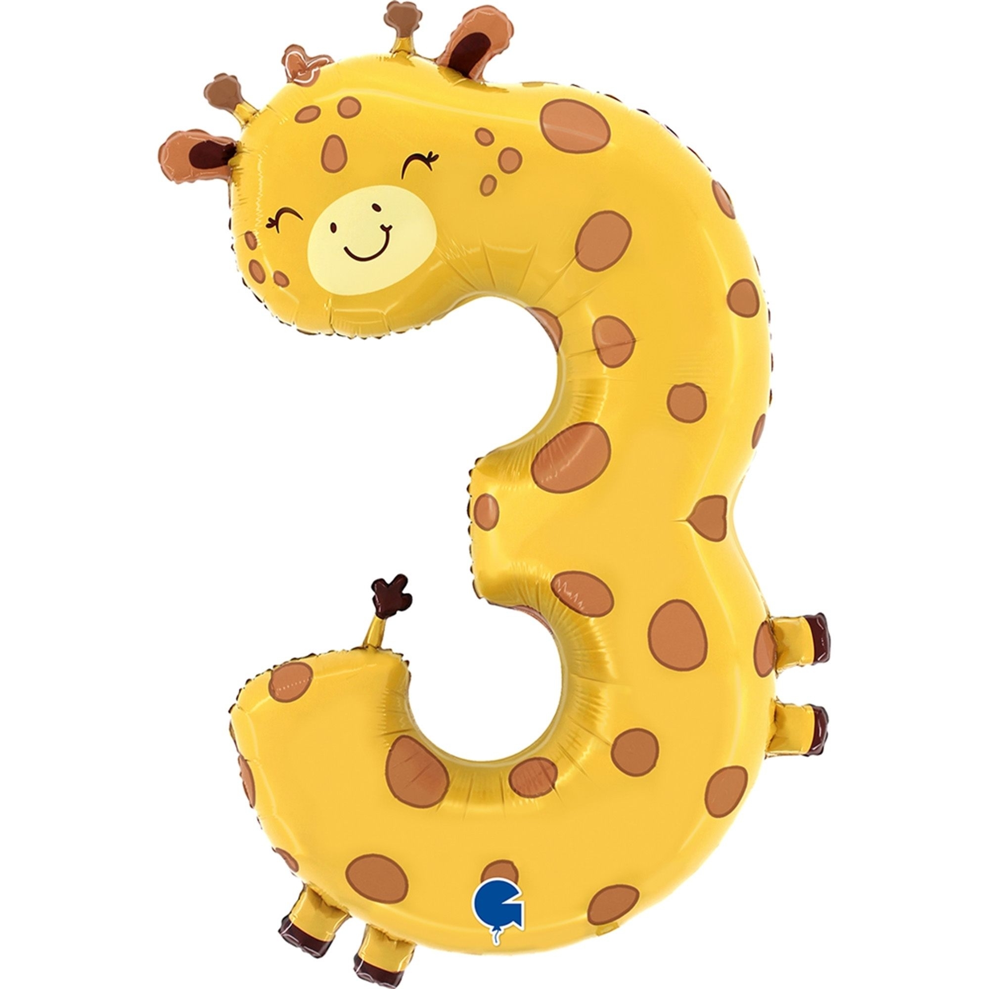 Folienballon Zahl 3 Giraffe 100cm Spielzeug, Nummer, Symbol, Text