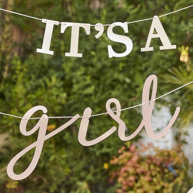 Girlande "It's a Girl", 100 % umweltfreundlich