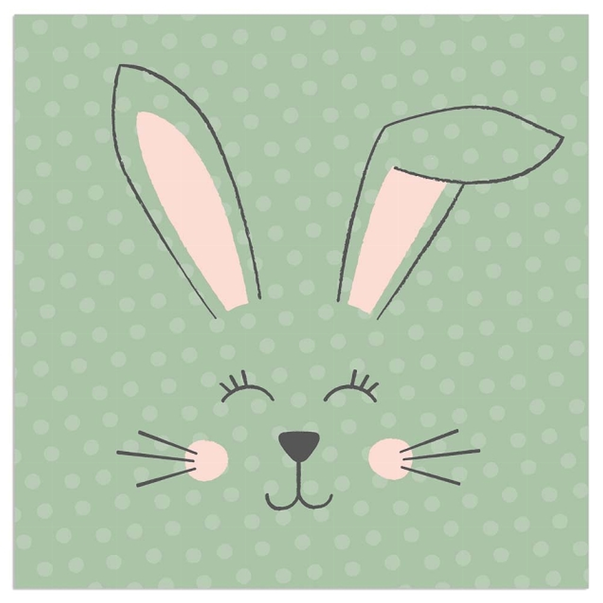 Serviette - drolliger Hase Lindgrün Serviette - drolliger Hase Lindgrün