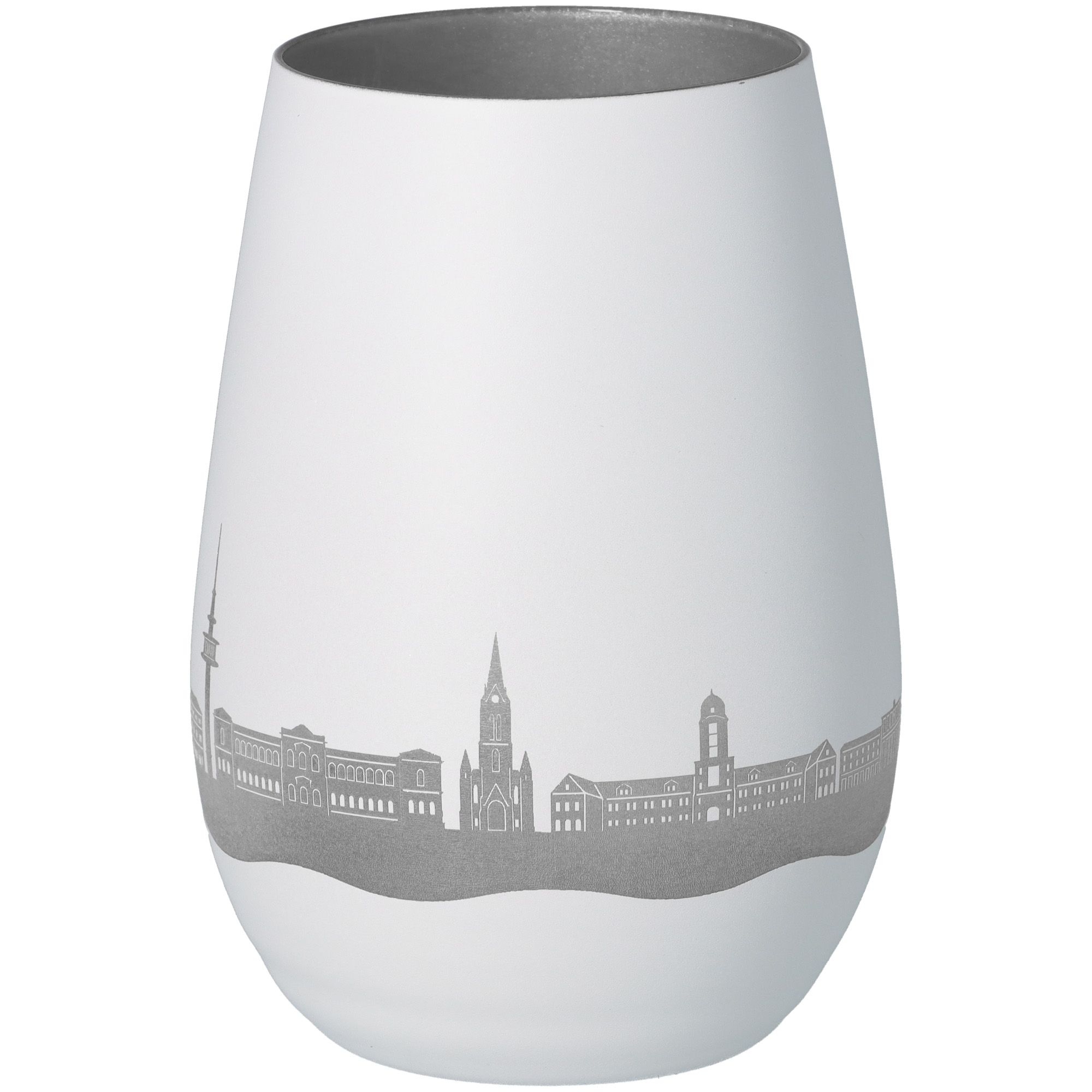 Windlicht Skyline Kaiserslautern Weiß/Silber Windlicht Skyline Kaiserslautern Weiß/Silber