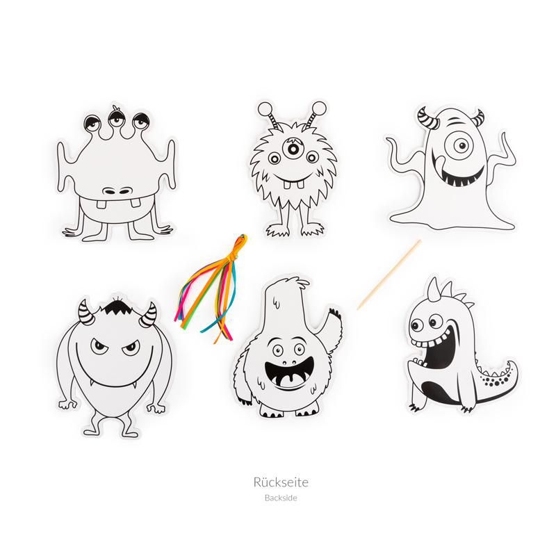 Little Monster - 6 Kritzel Anhänger zum Kratzen und Ausmalen Little Monster - 6 Kritzel Anhänger zum Kratzen und Ausmalen