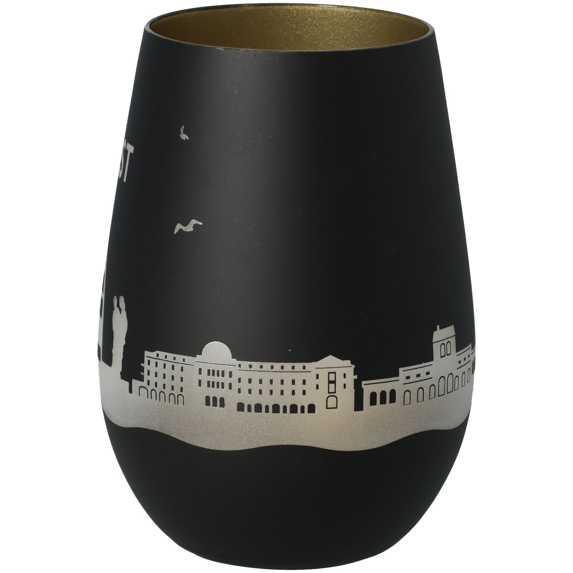 Windlicht Skyline Juist Schwarz/Gold Windlicht Skyline Juist Schwarz/Gold