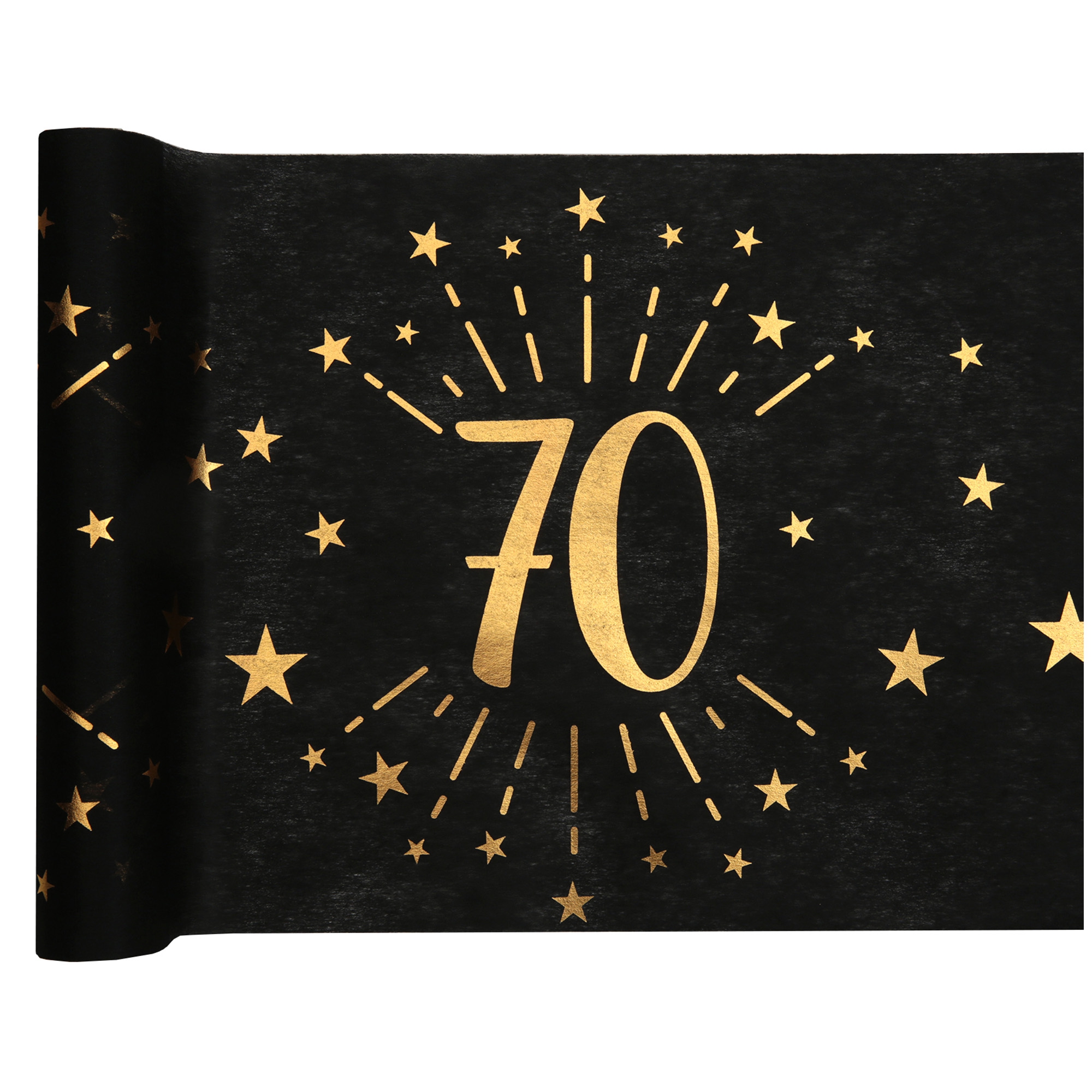 70. Geburtstag - Tischläufer, Schwarz/Gold 70. Geburtstag - Tischläufer, Schwarz/Gold