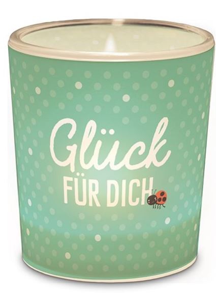 Teelichtglas "Glück für dich"