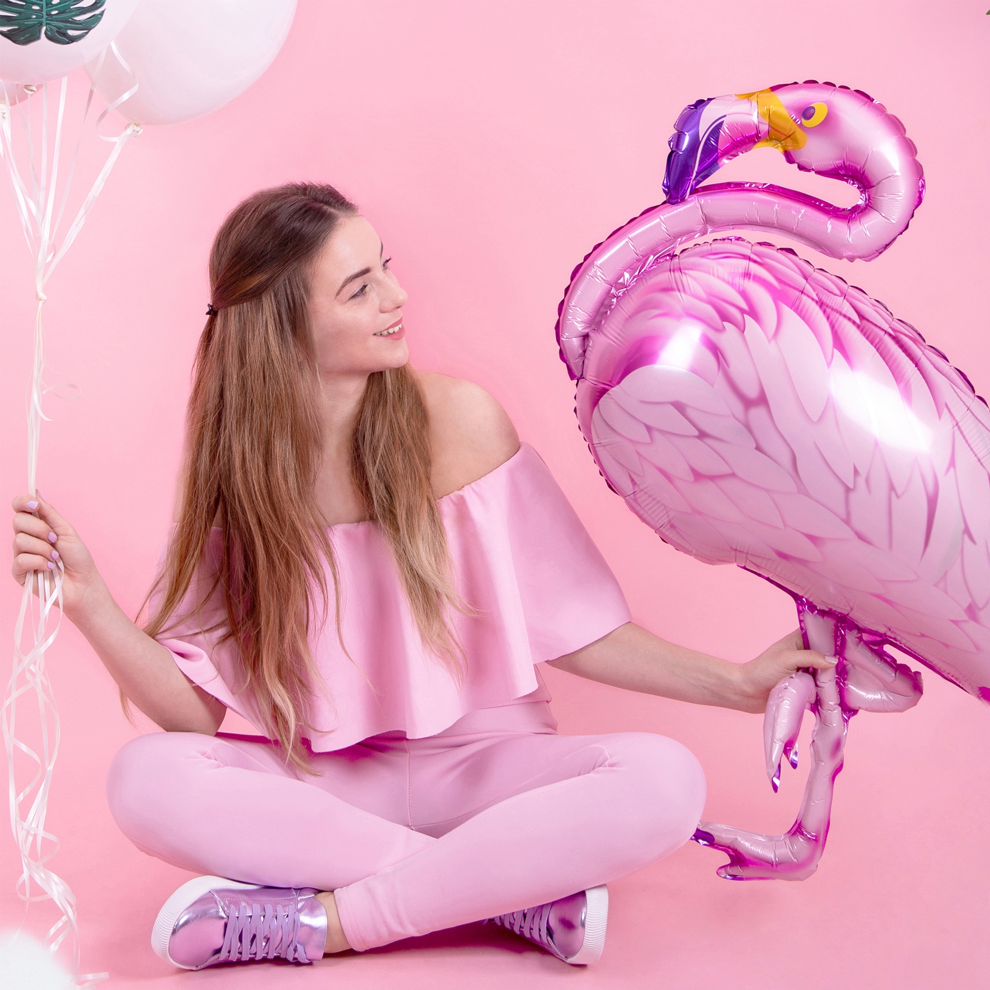 7753da0ea19432188e2fe9be9b5823f0b5a49347 Folienballon "Flamingo" 105 cm