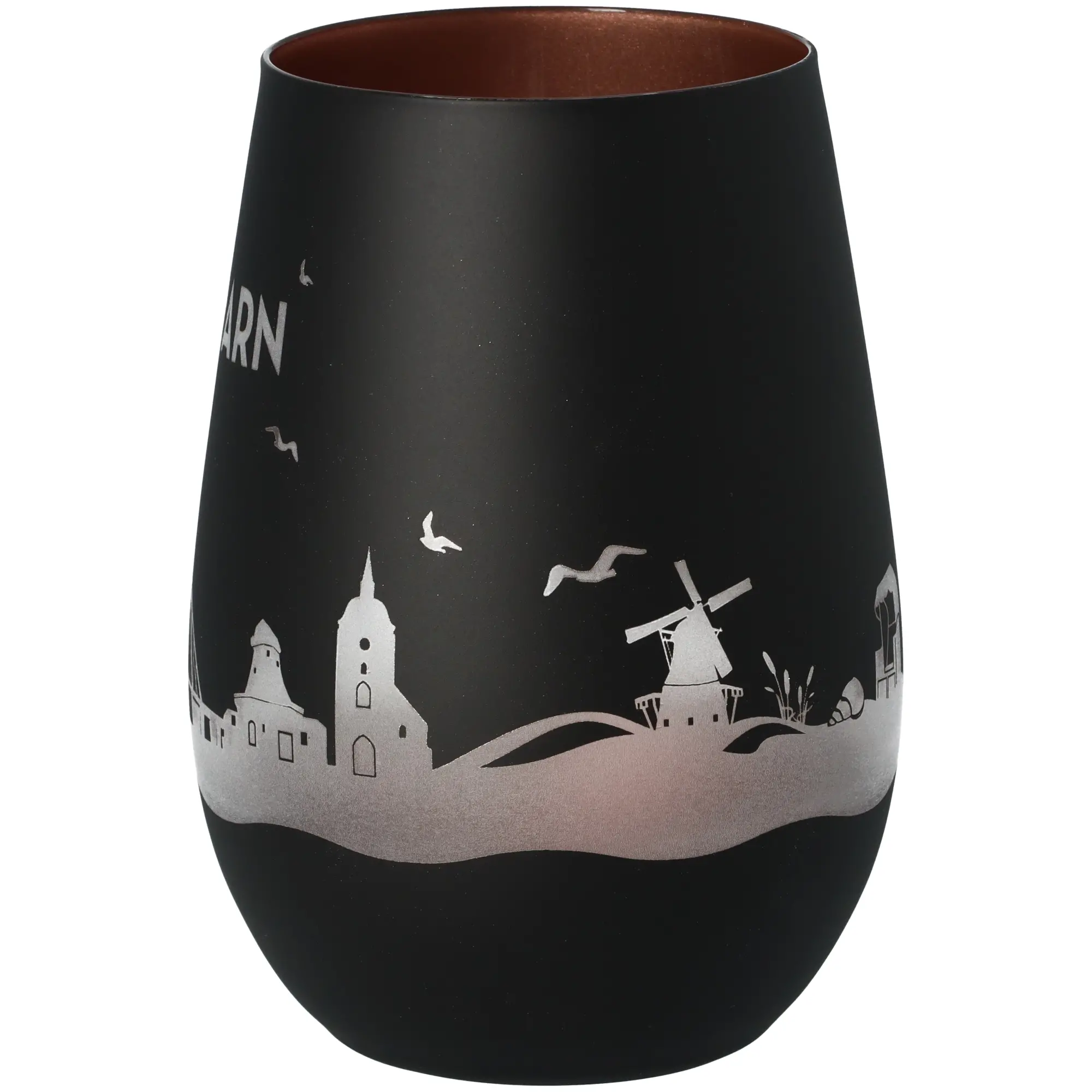 Windlicht Skyline Fehmarn Schwarz/Bronze