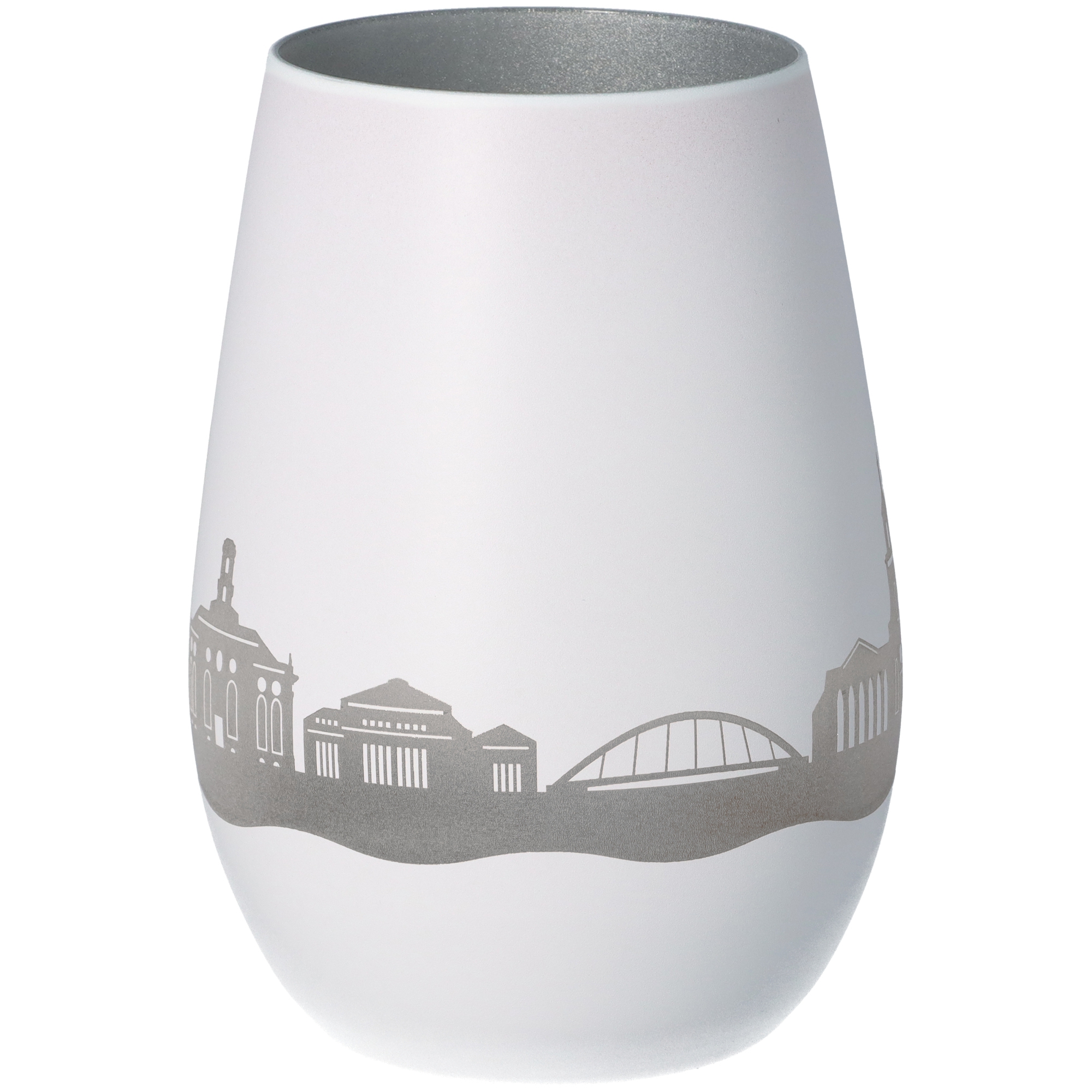 Windlicht Skyline Saarbrücken Weiß/Silber Windlicht Skyline Saarbrücken Weiß/Silber