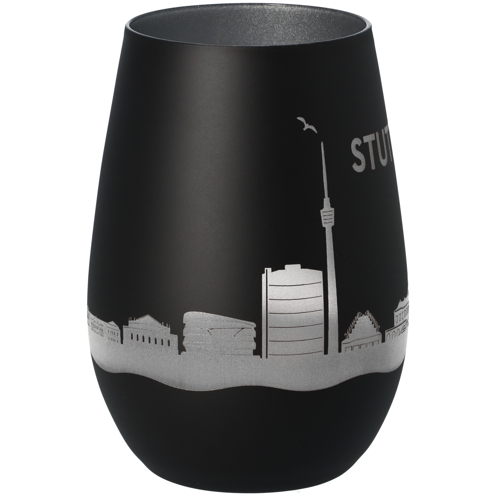 Windlicht Skyline Stuttgart Schwarz/Silber Windlicht Skyline Stuttgart Schwarz/Silber
