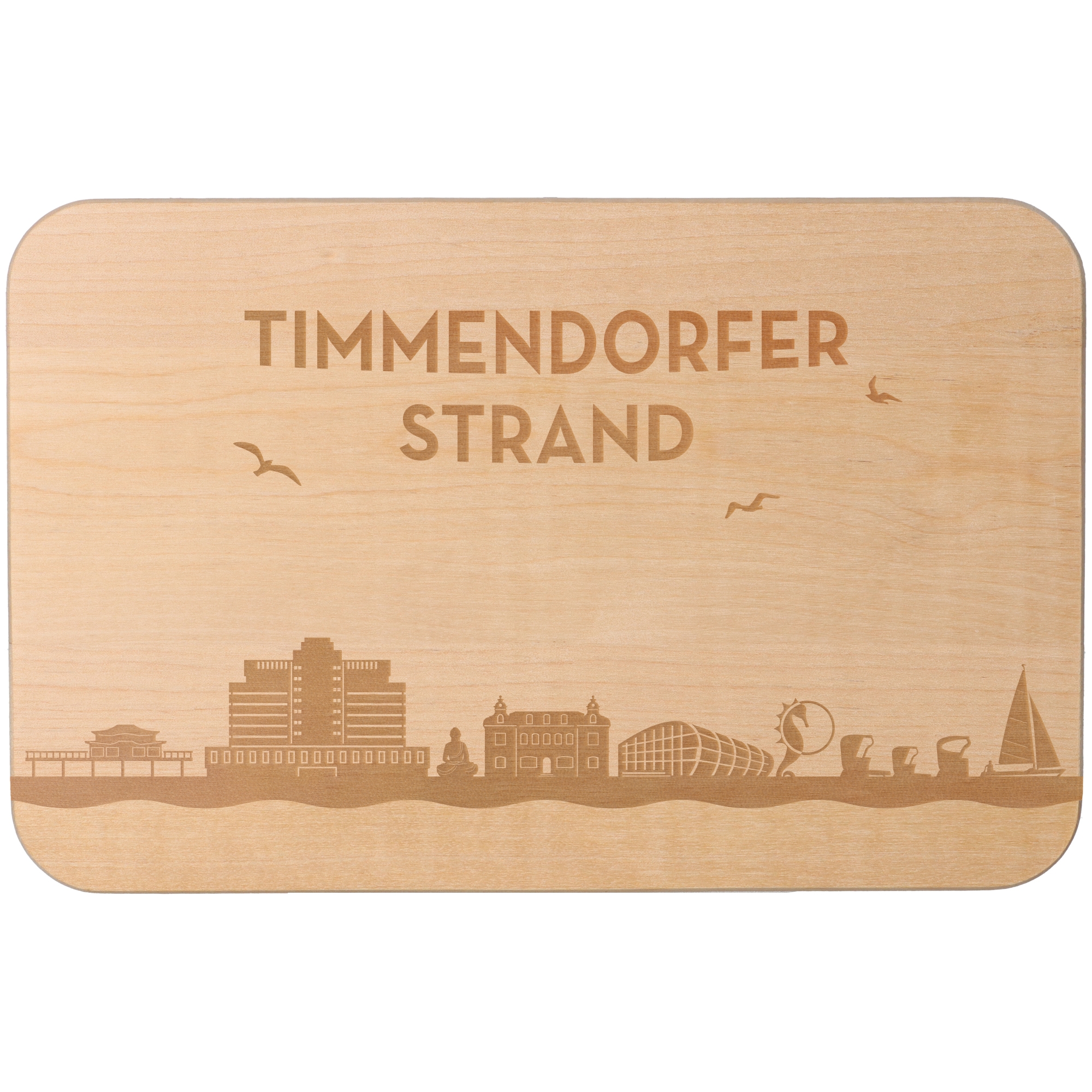 Frühstücksbrett Skyline Timmendorfer Strand 23cm x 15cm x 1cm Frühstücksbrett Skyline Timmendorfer Strand 23cm x 15cm x 1cm
