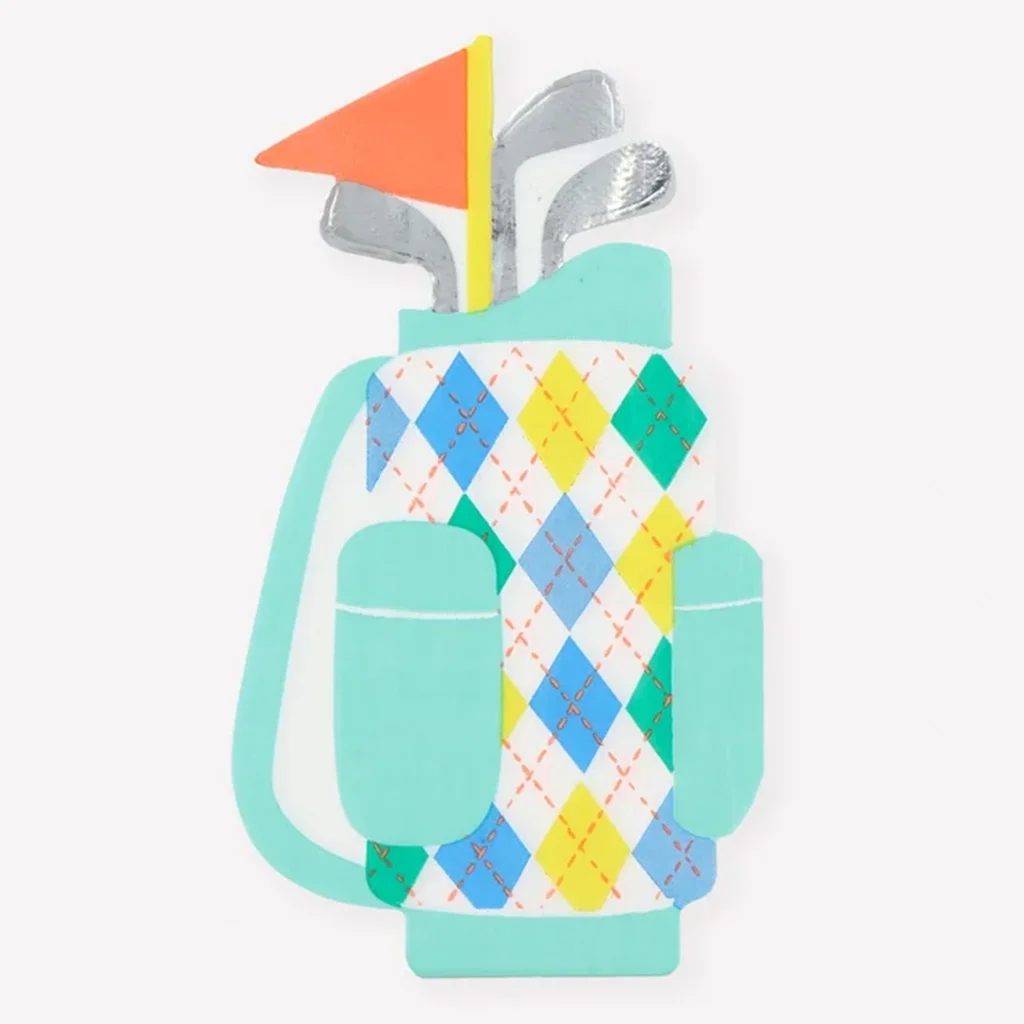 Golfbag, Argylmuster, Bunt, Rucksack, Golfschläger