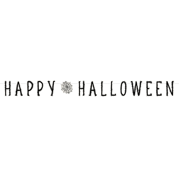 Girlande "Happy Halloween - Spinnennetz"