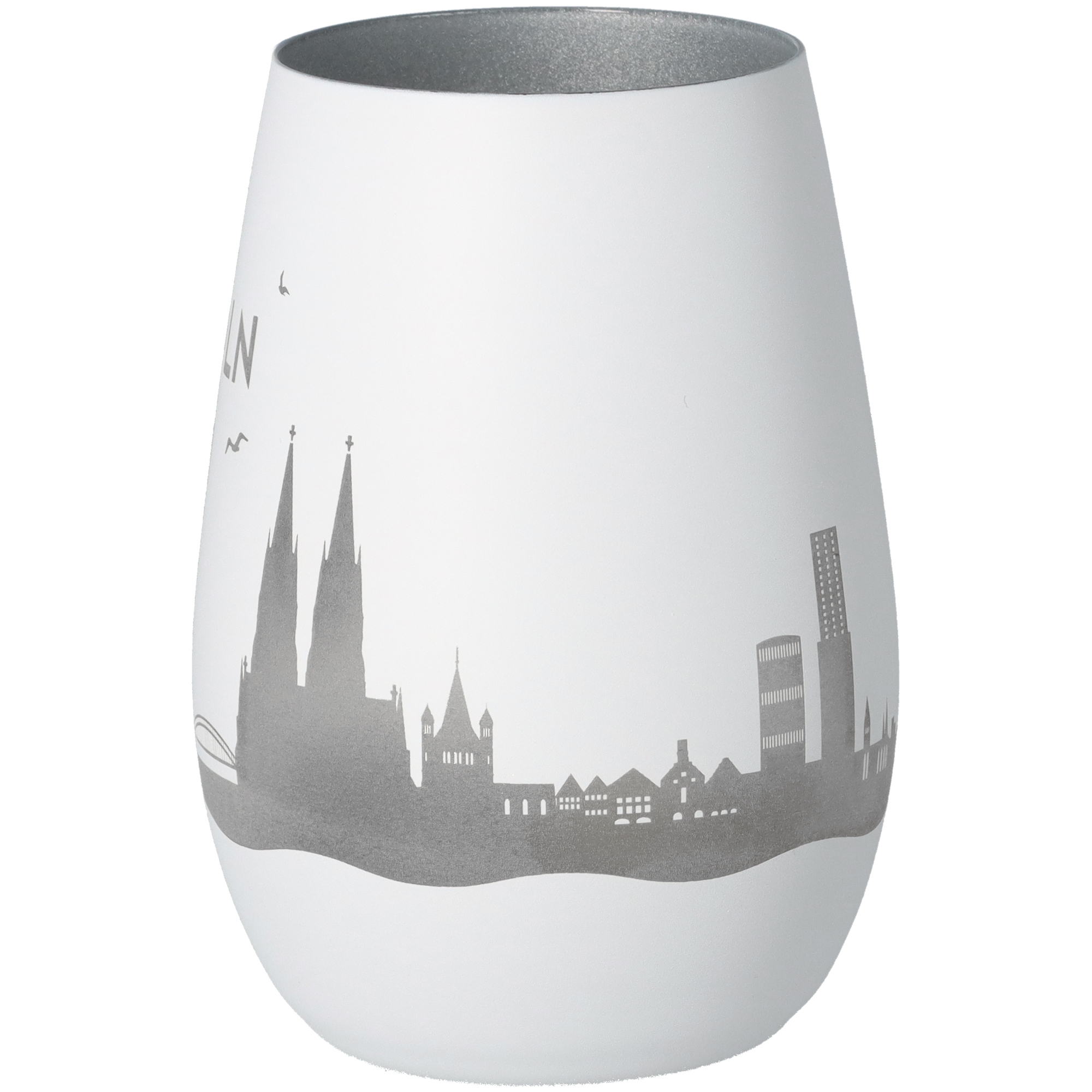 Windlicht Skyline Köln Weiß/Silber Windlicht Skyline Köln Weiß/Silber