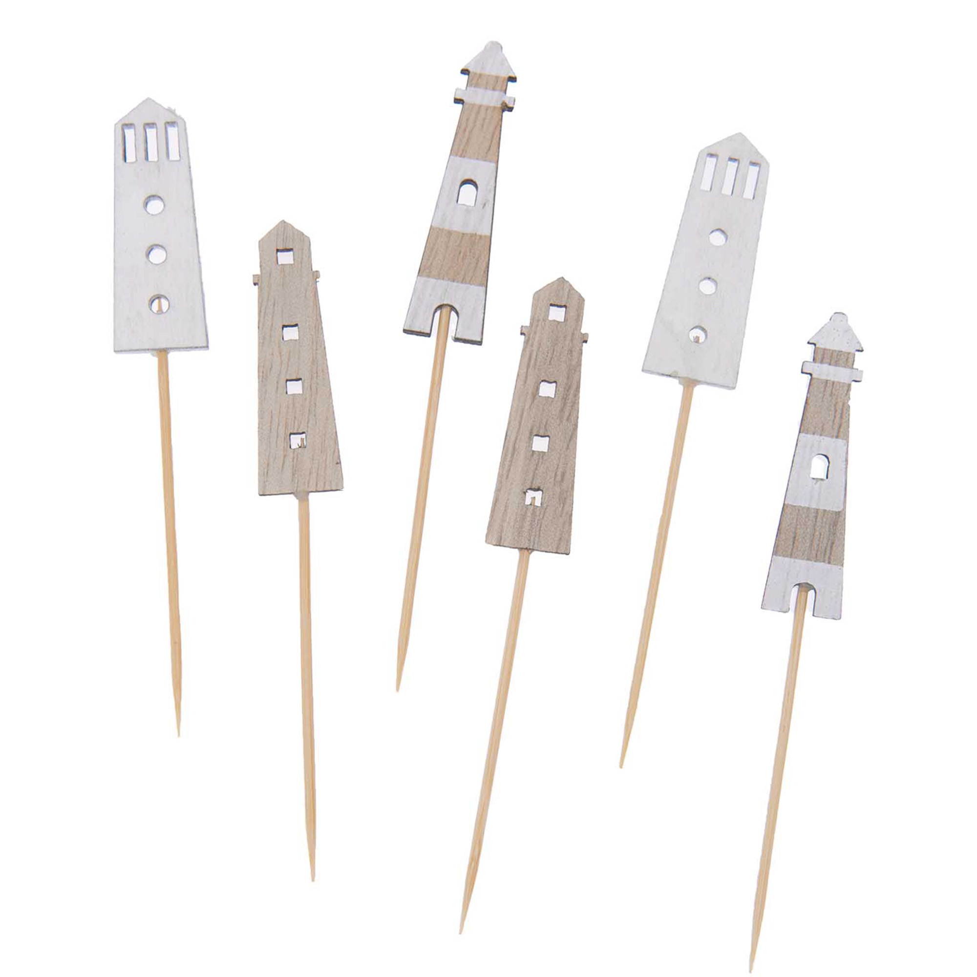 Deko-Picker "Leuchtturm" 6 Stück Deko-Picker "Leuchtturm" 6 Stück