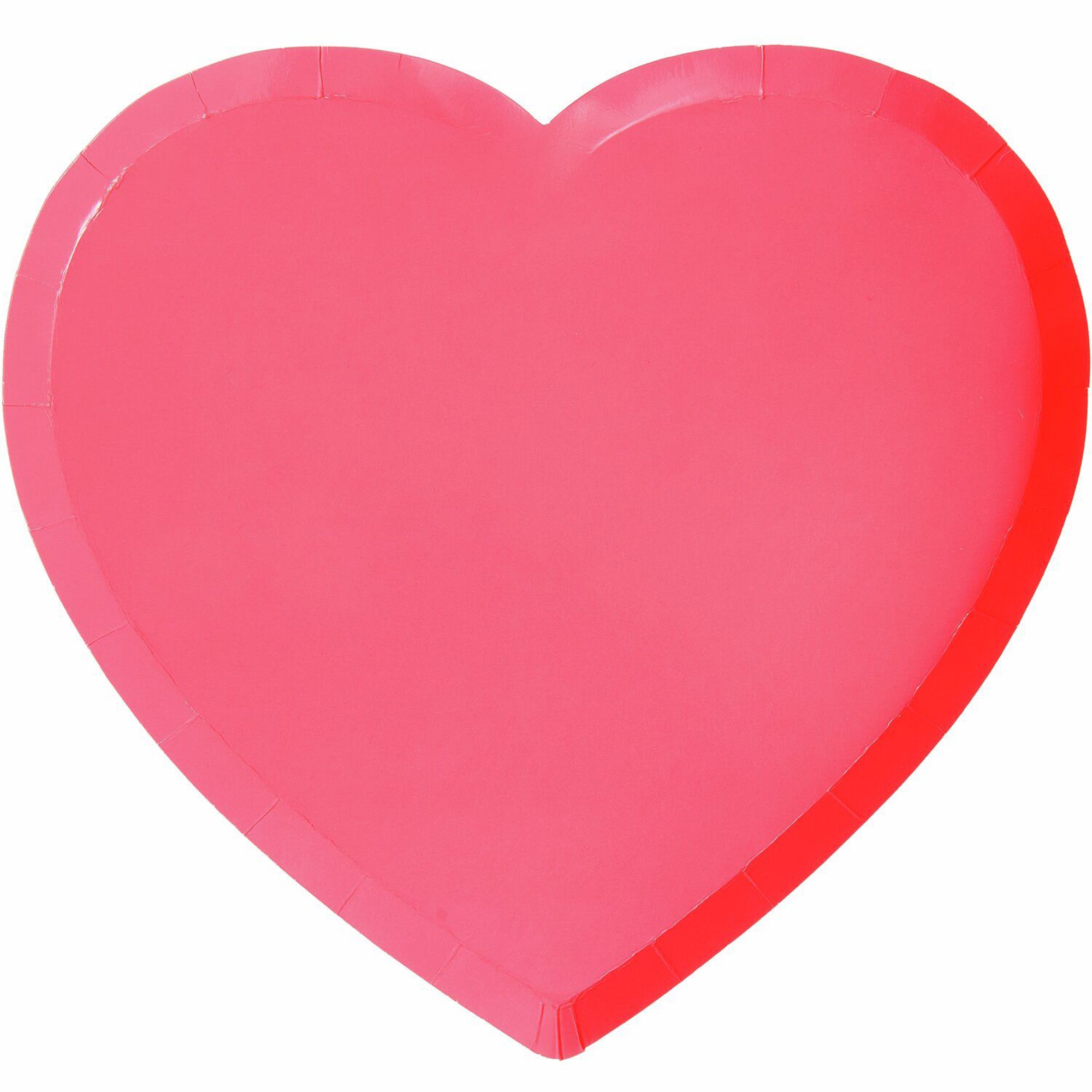 8 Pappteller "Herz" Neon Pink Herz