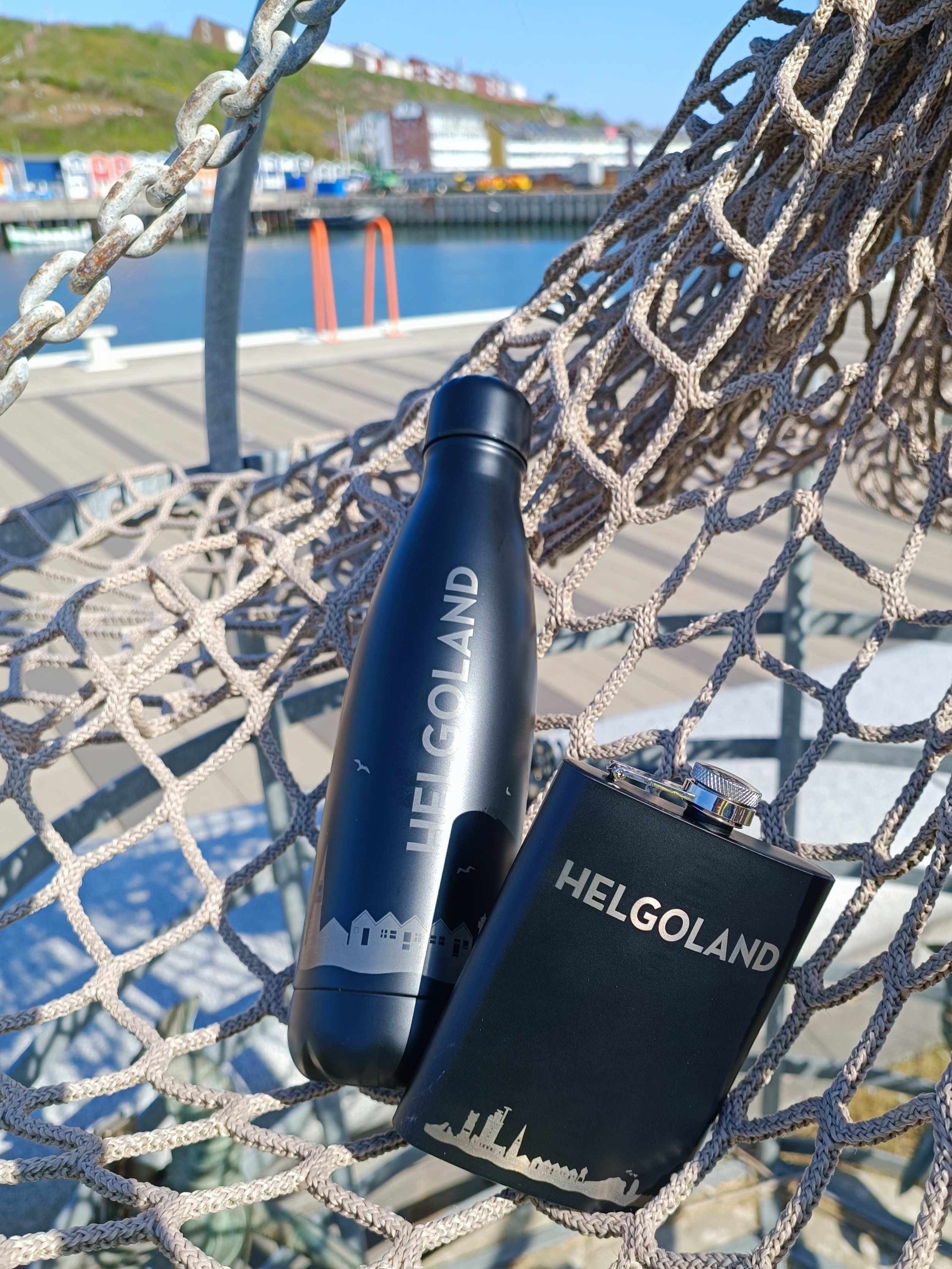 Trinkflasche Skyline Helgoland Schwarz 500ml Flasche, Mobiliar