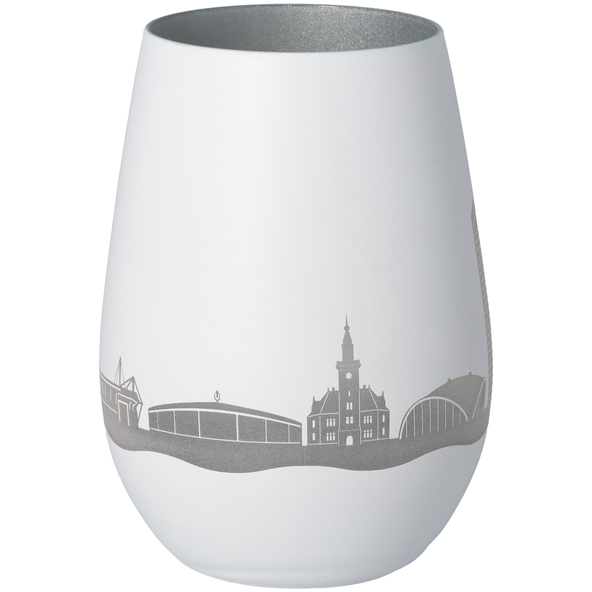 Windlicht Skyline Dortmund Weiß/Silber Windlicht Skyline Dortmund Weiß/Silber