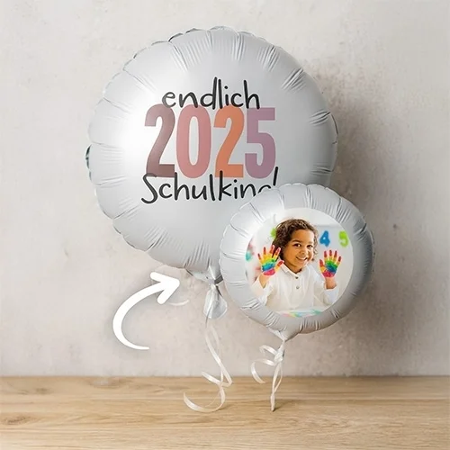 Ballon, Heliumballon, Runder Ballon, Schul-Thema, Foto-Ballon