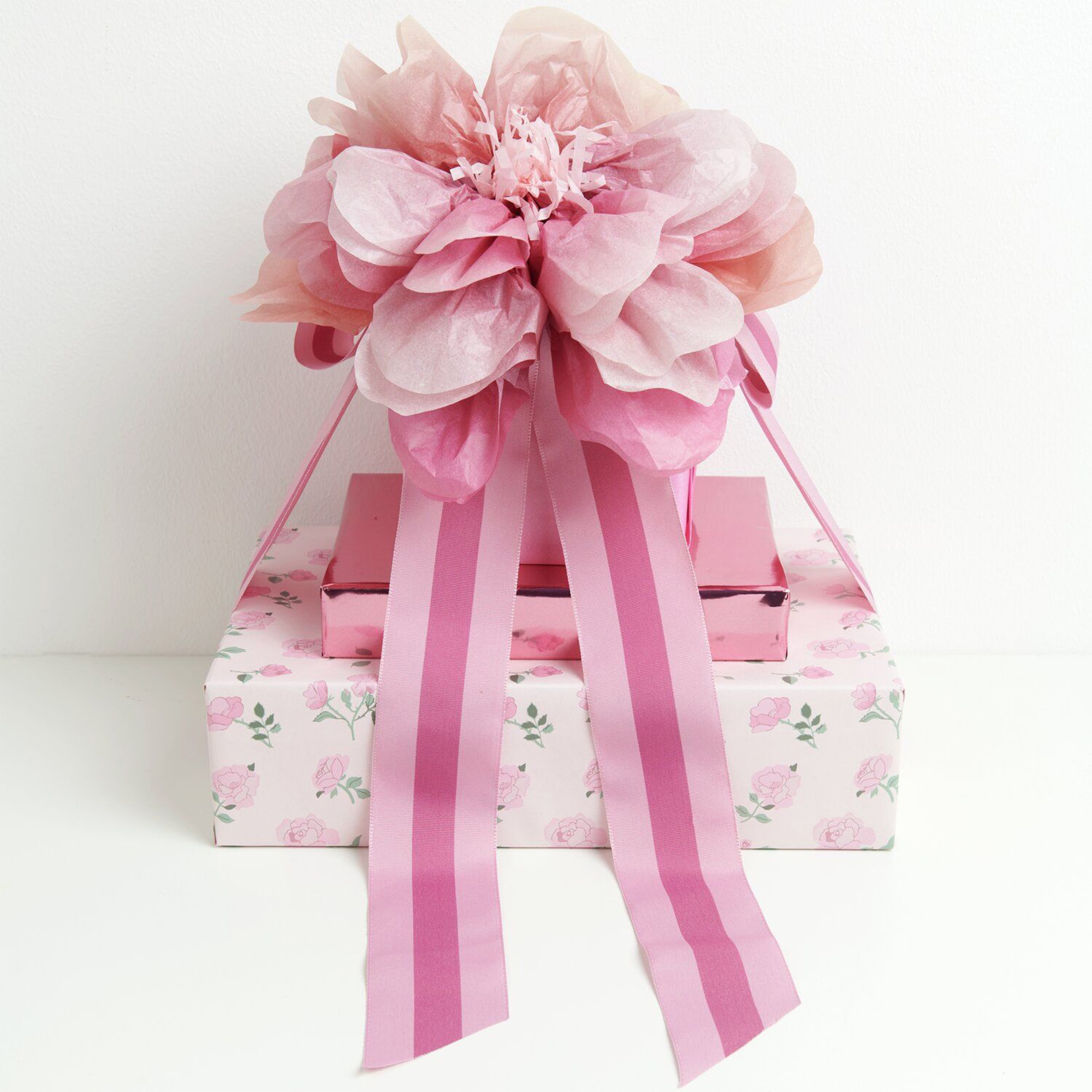 3 Blumen aus Seidenpapier "Wildrose" 28 cm Blume, Pflanze